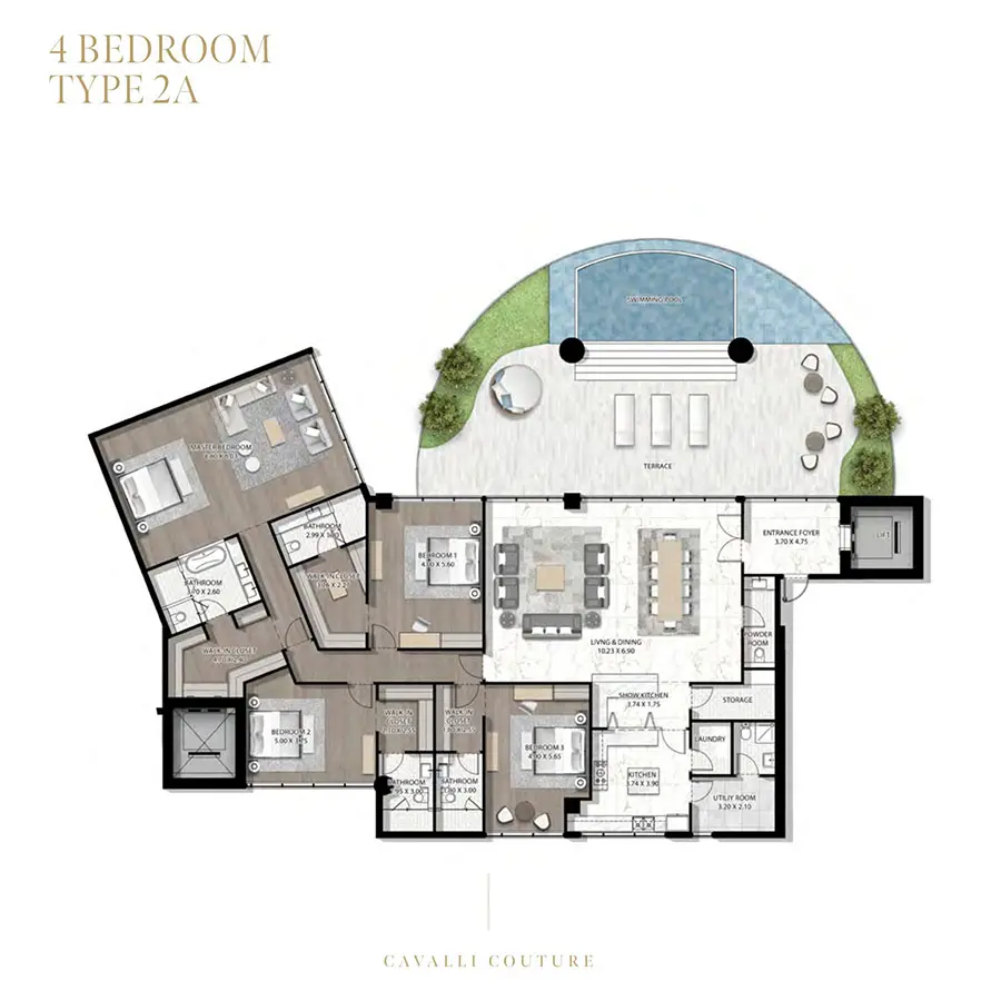 Floor plan for Type 2A