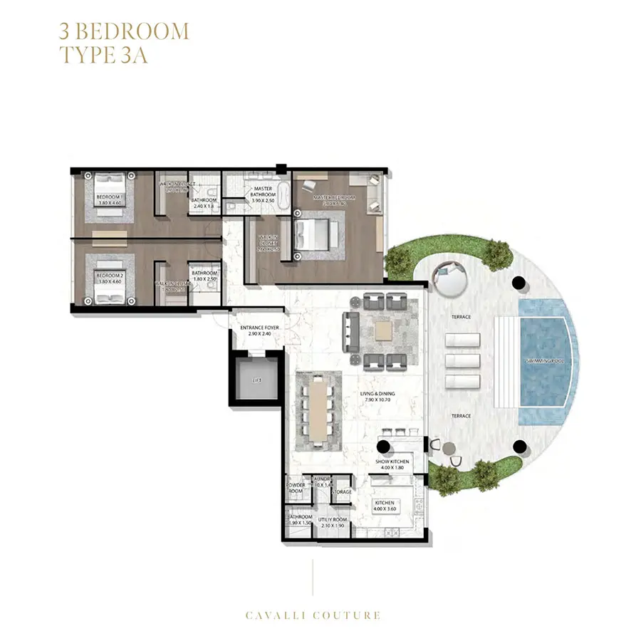 Floor plan for Type 3A