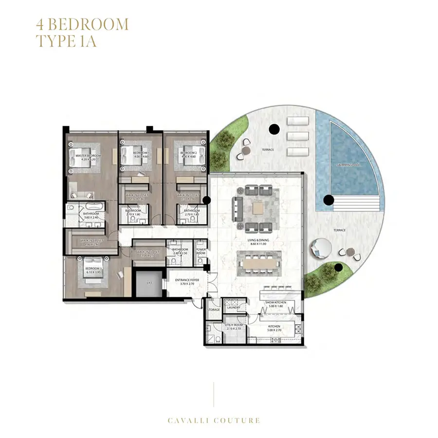 Floor plan for Type 1A