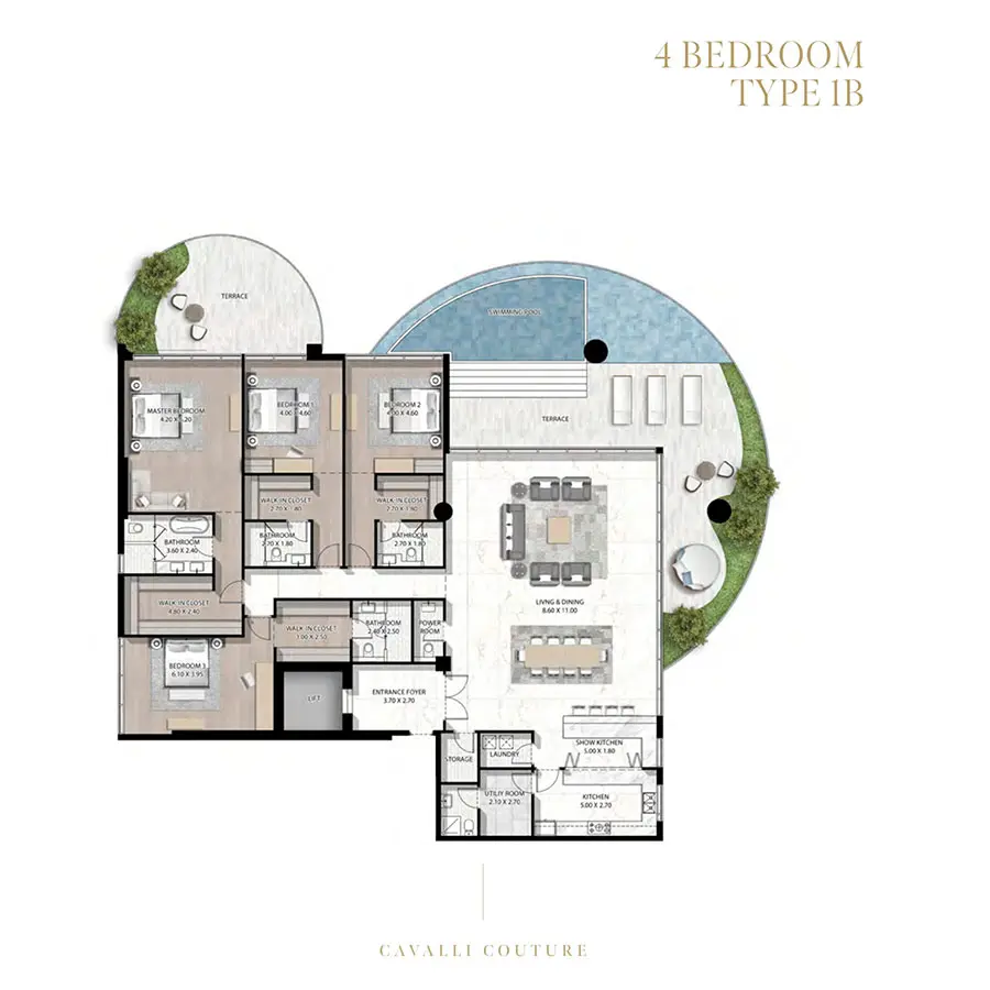 Floor plan for Type 1B