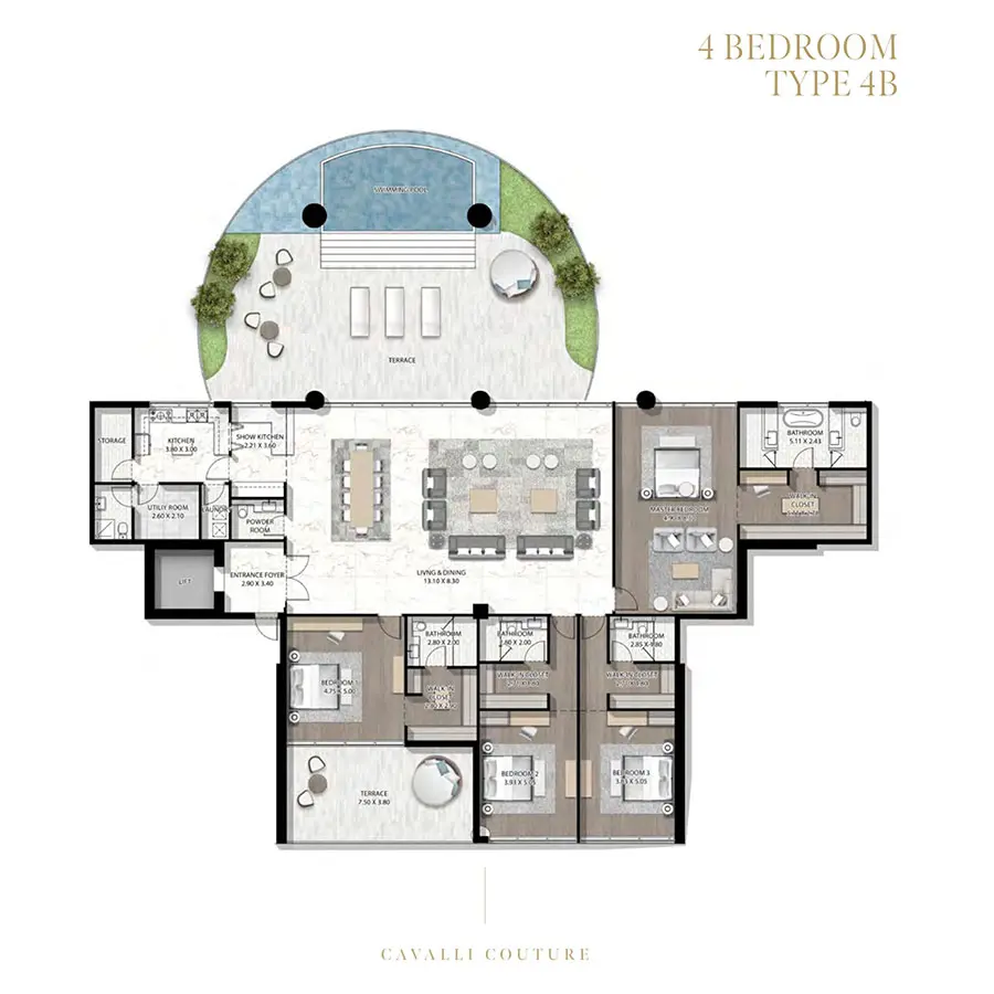 Floor plan for Type 4B