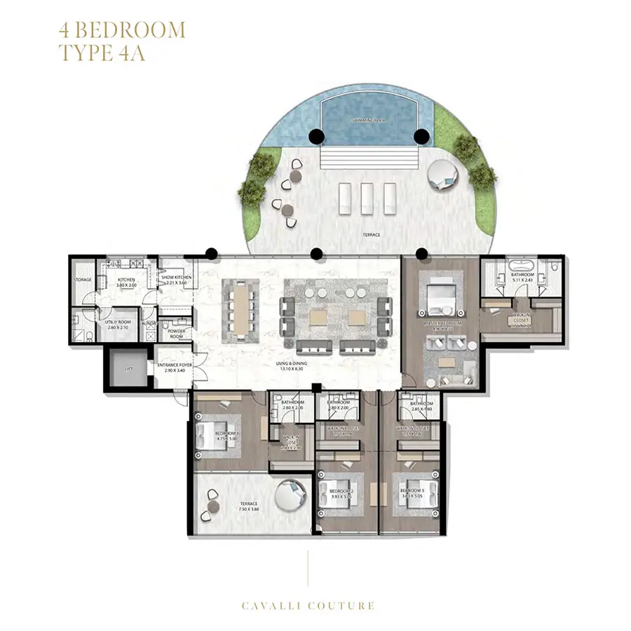 Floor plan for Type 4A