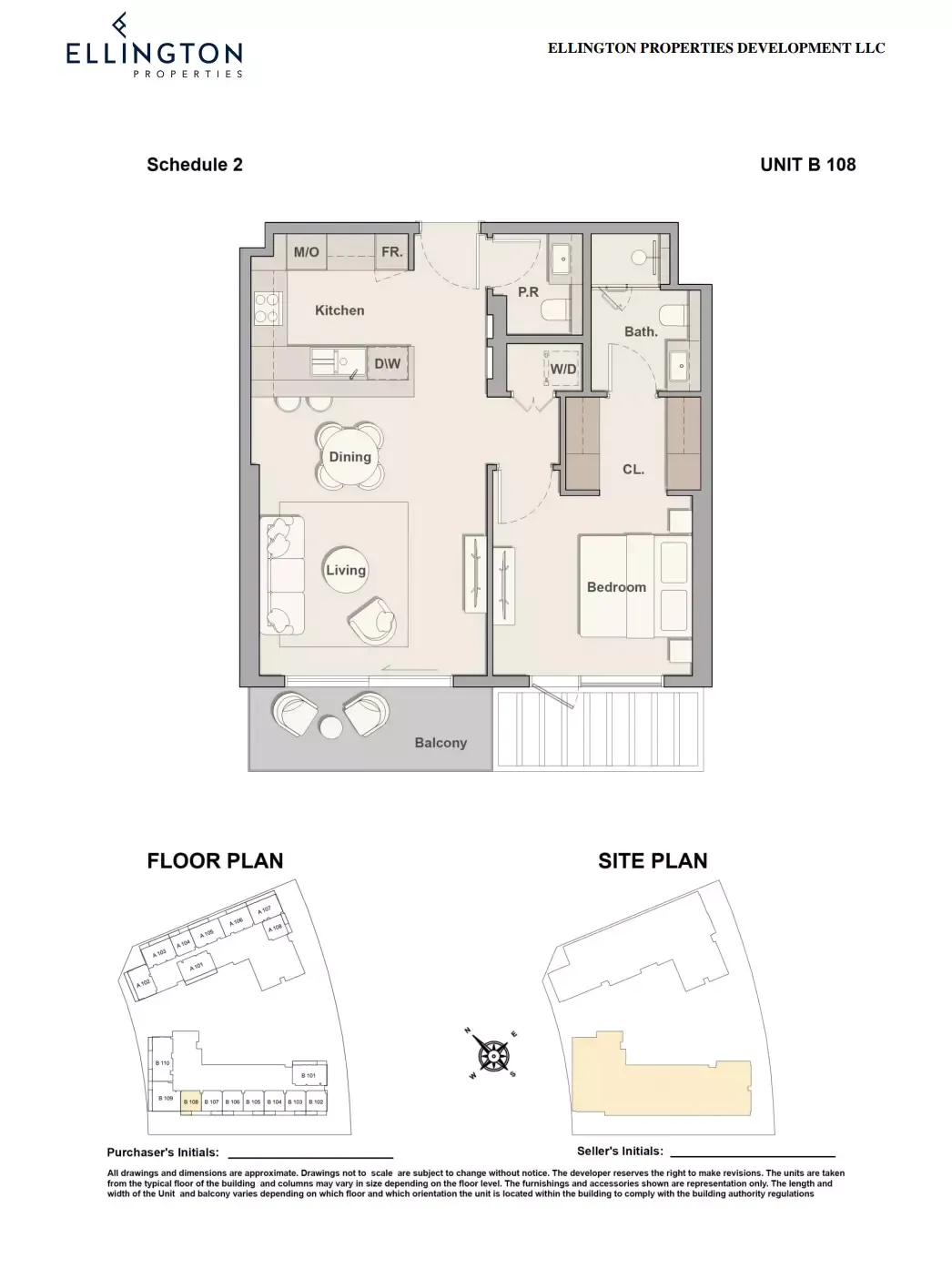 Floor plan for Type B-108