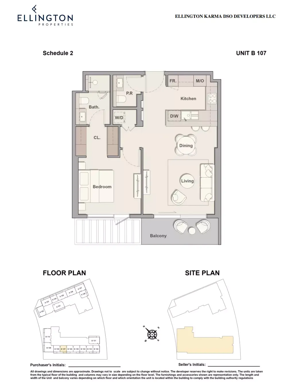 Floor plan for Type B-107