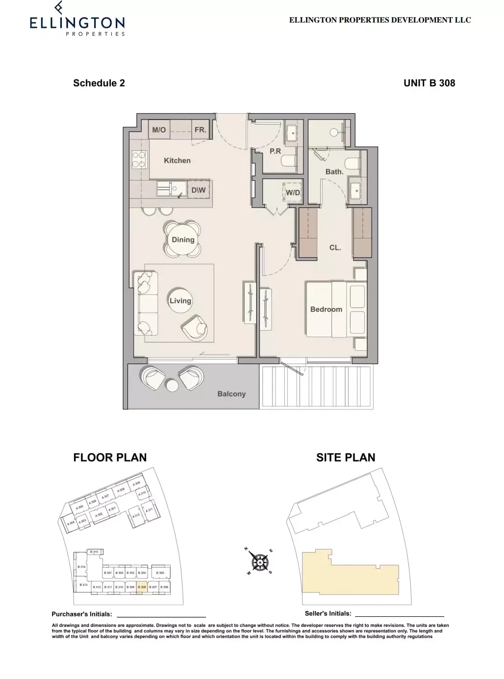 Floor plan for Type B-308