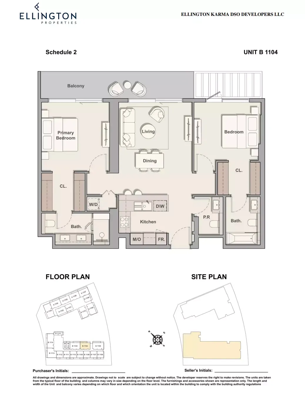 Floor plan for Type B-1104