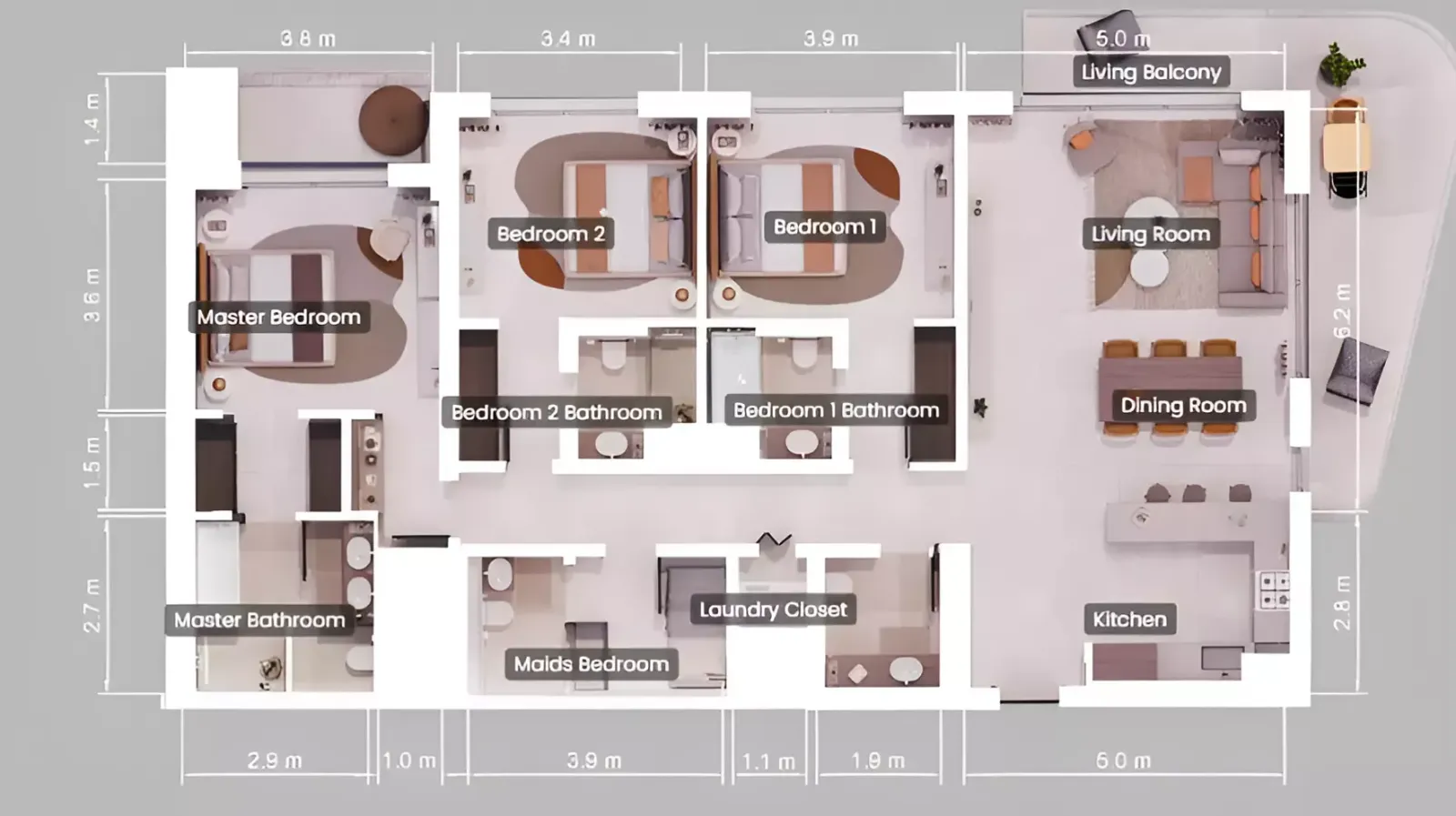 Floor plan for Type A Mirrored