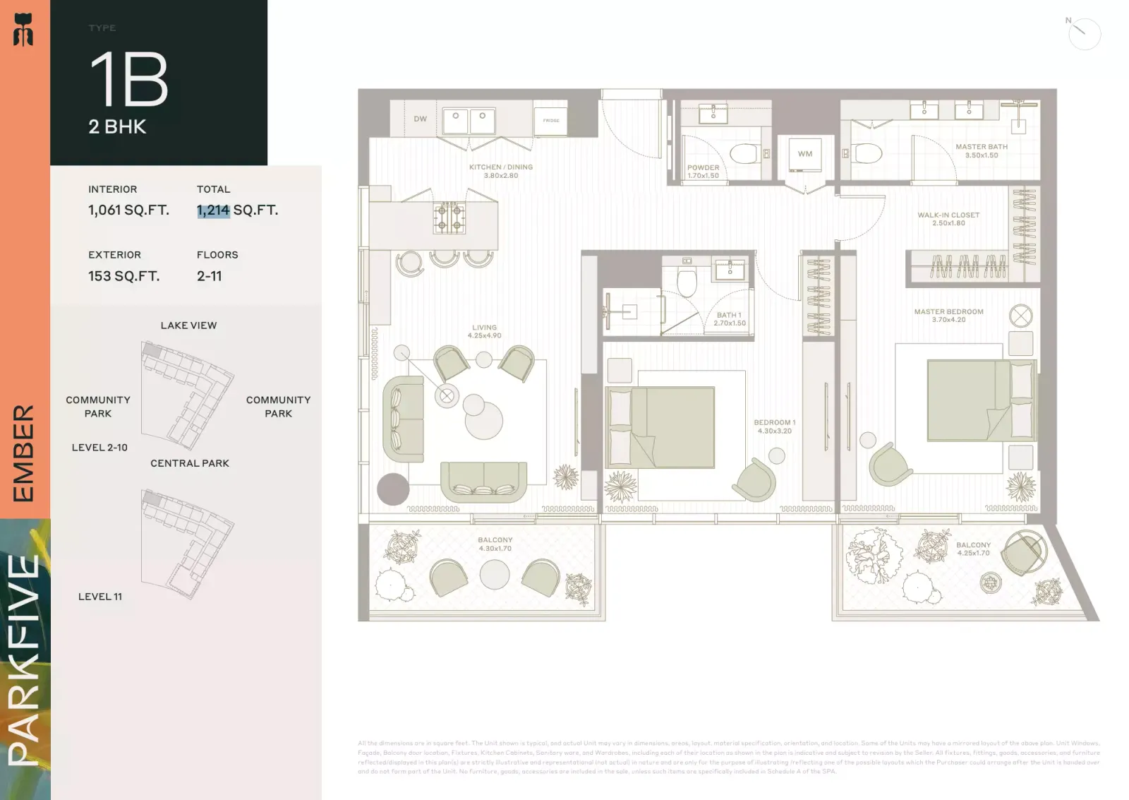 Floor plan for Type 1 B