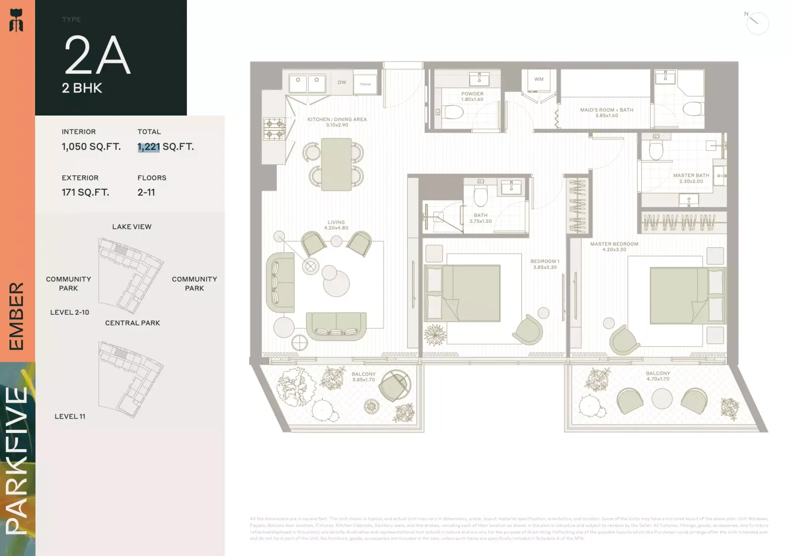 Floor plan for Type 2A