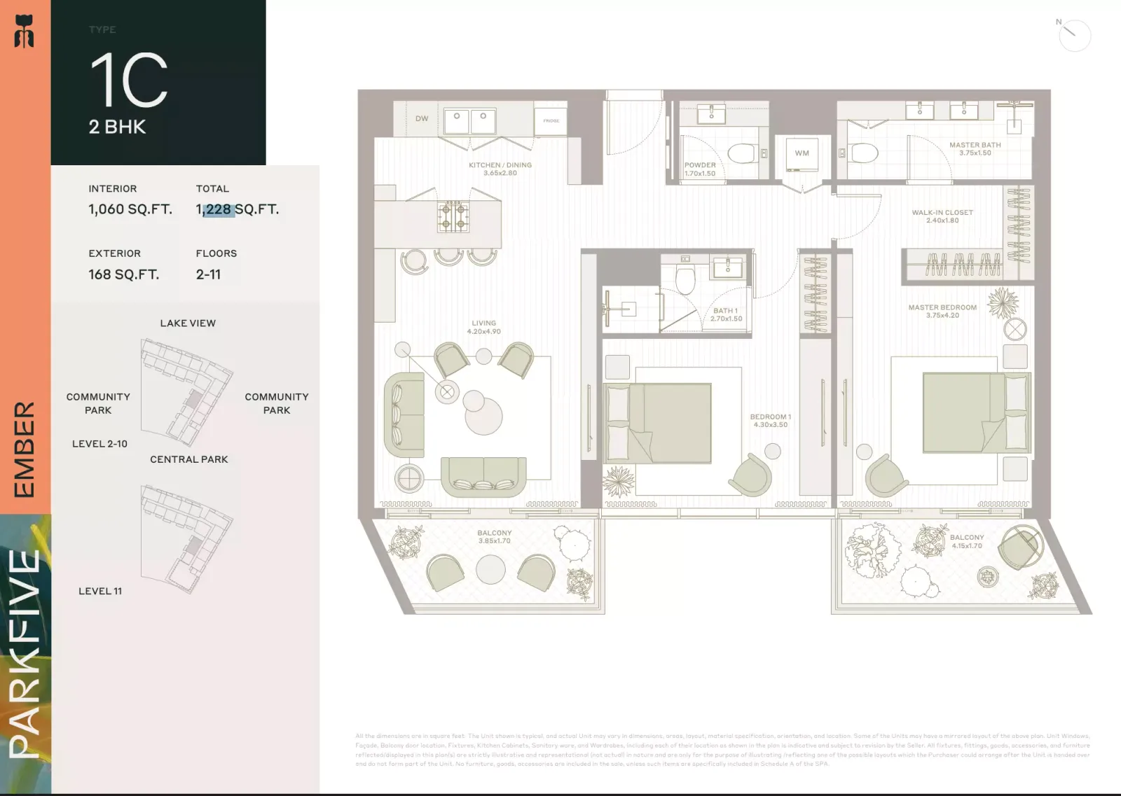 Floor plan for Type 1C