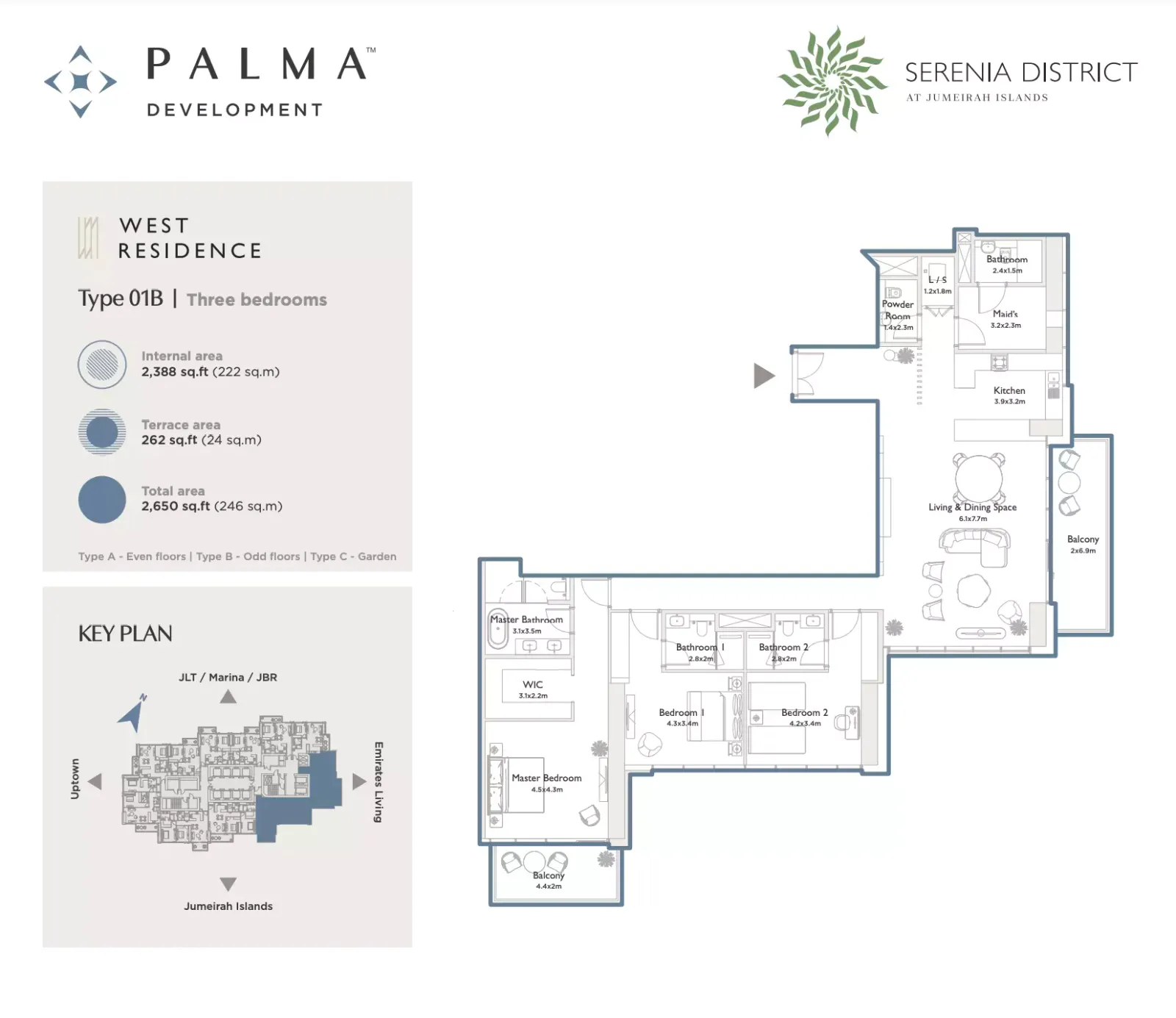 Floor plan for Type 01B