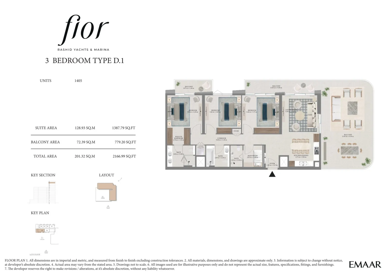 Floor plan for Type D1