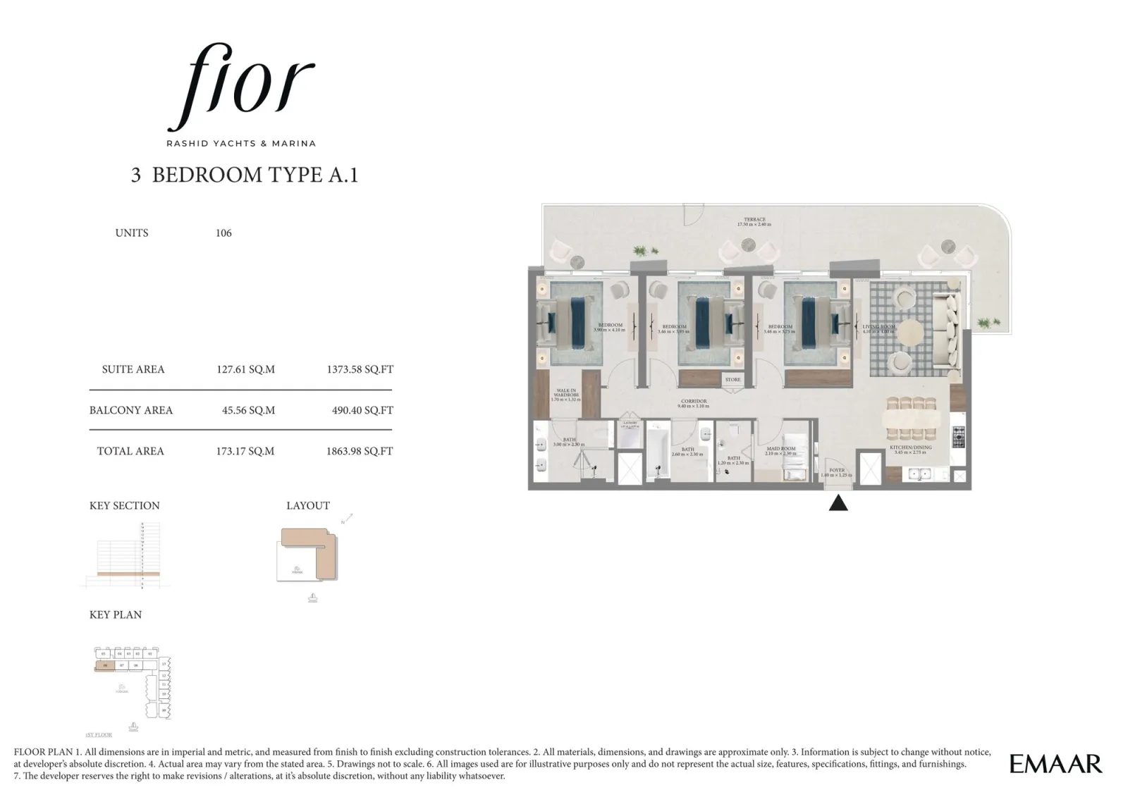 Floor plan for Type A1