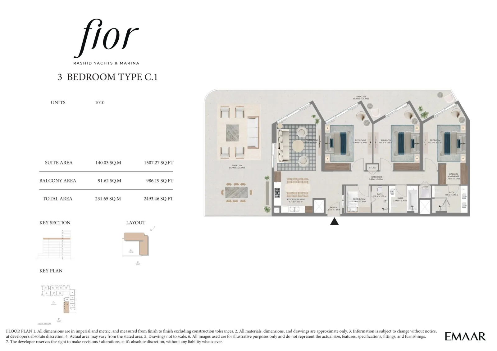 Floor plan for Type C1