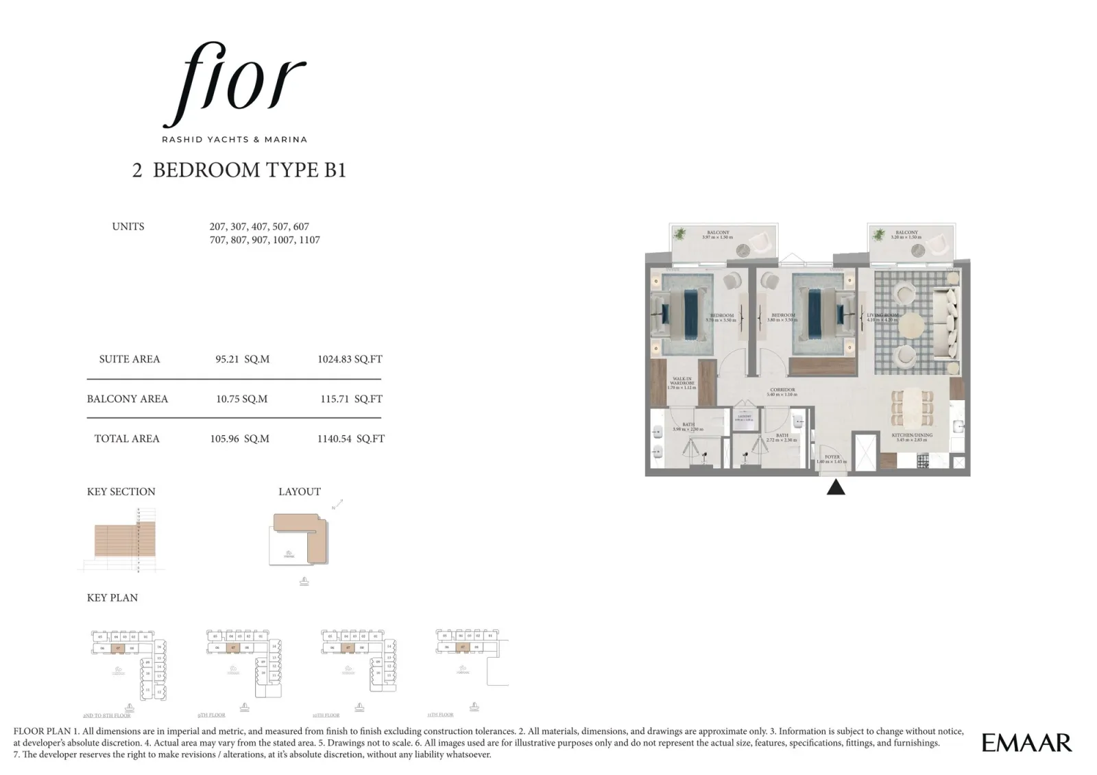 Floor plan for Type B1