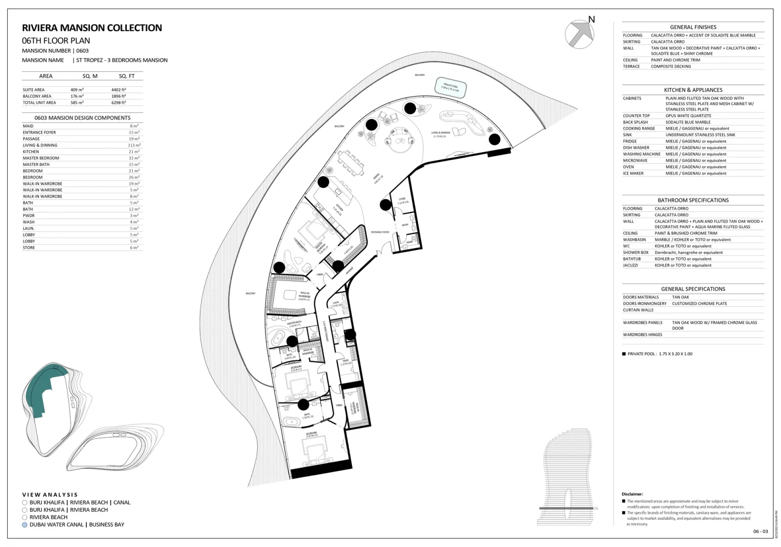 Floor plan for Unit 0603