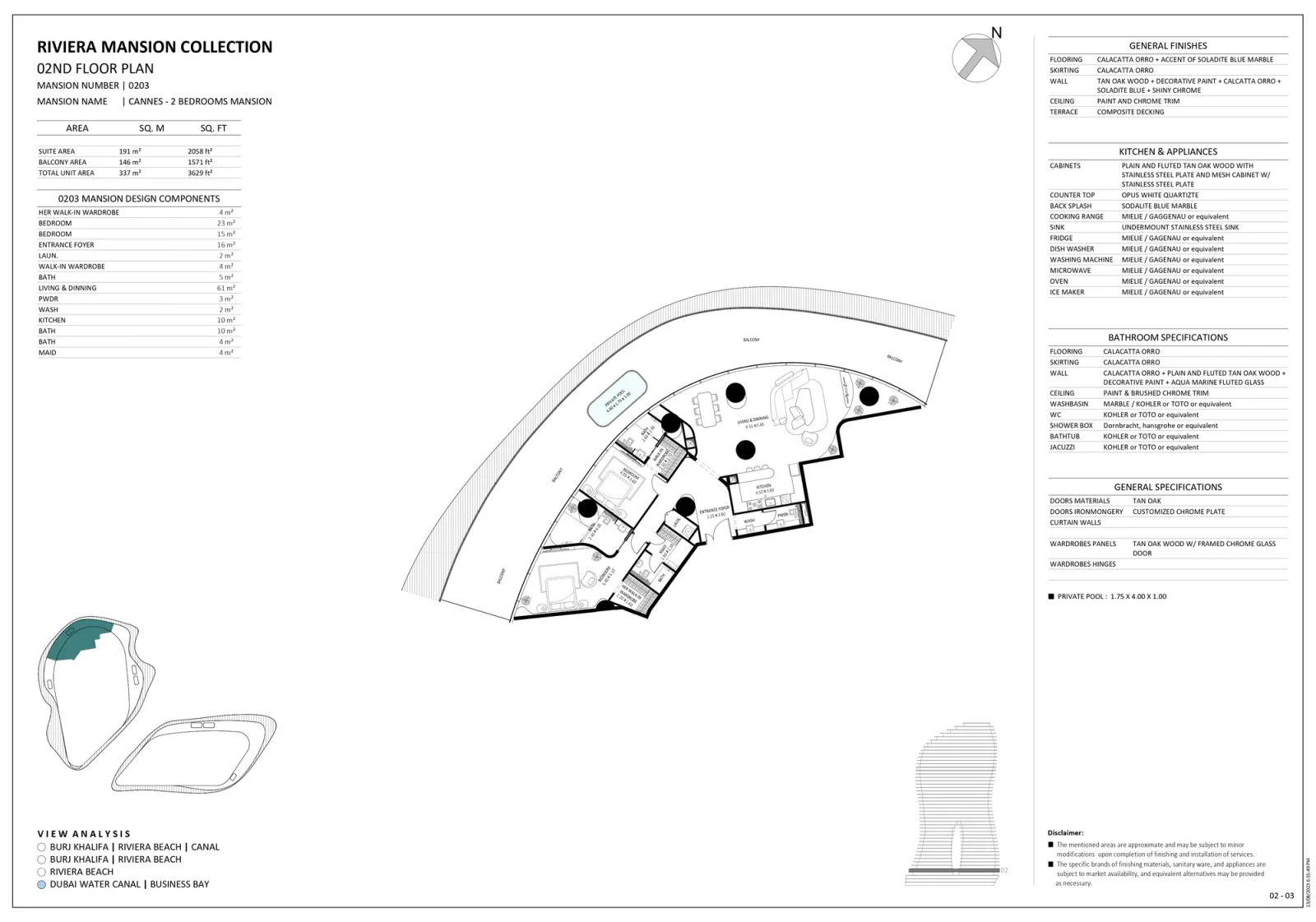 Floor plan for Unit 0203