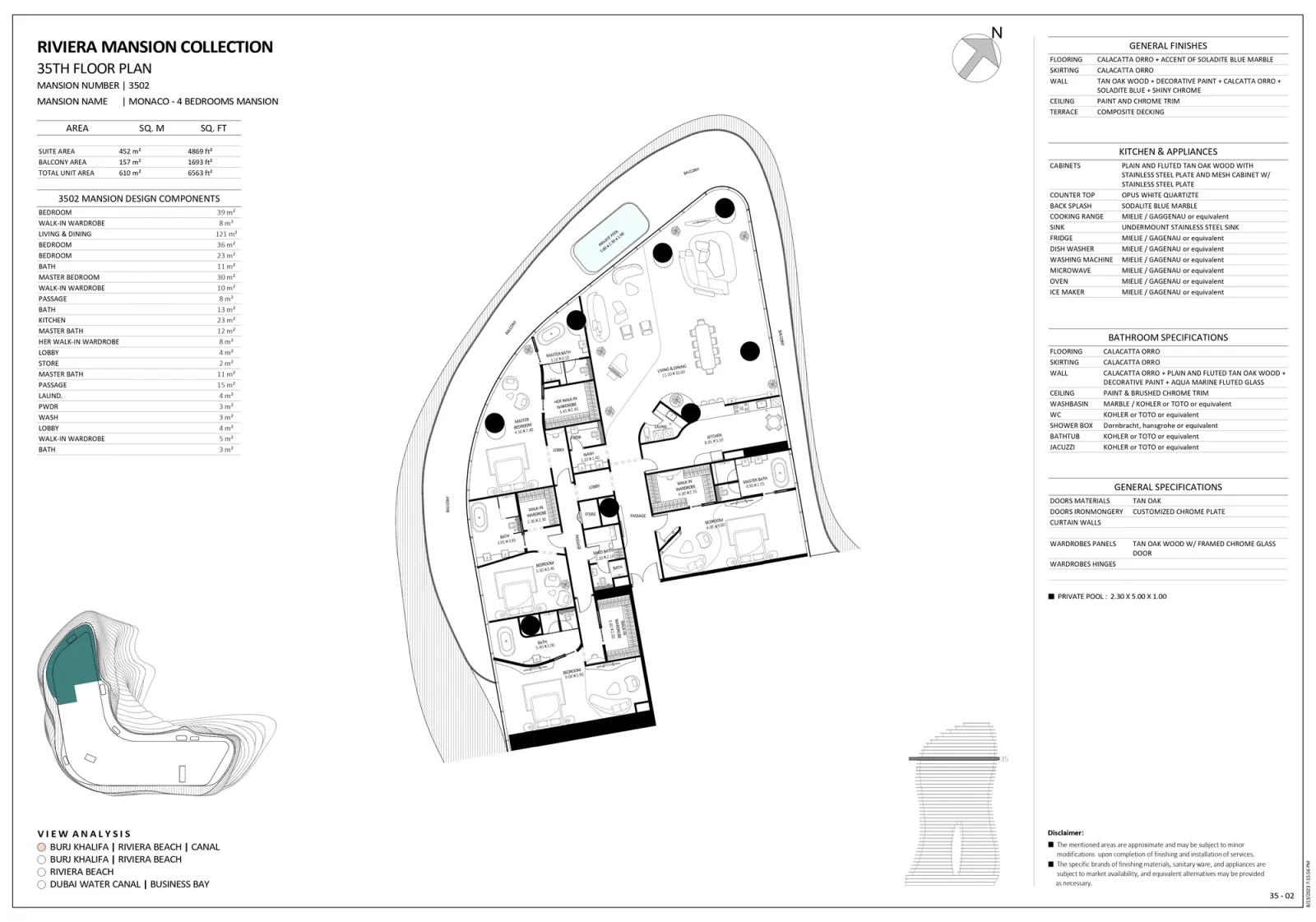 Floor plan for Unit 3502