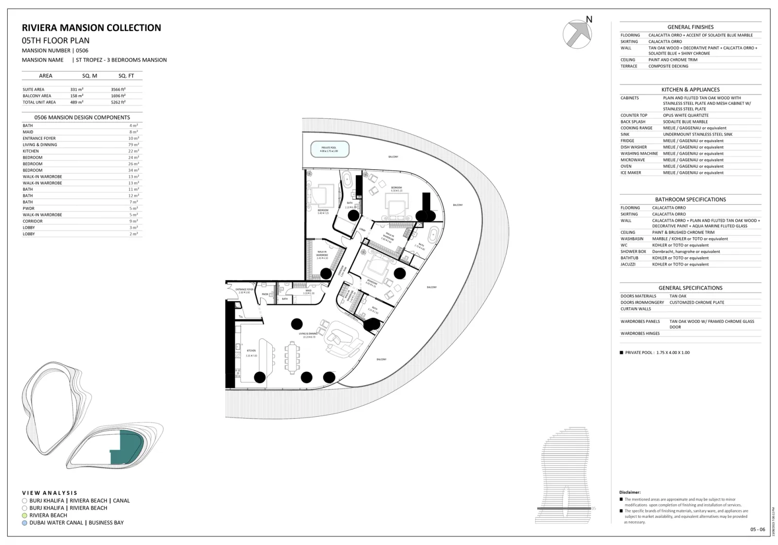 Floor plan for Unit 0506