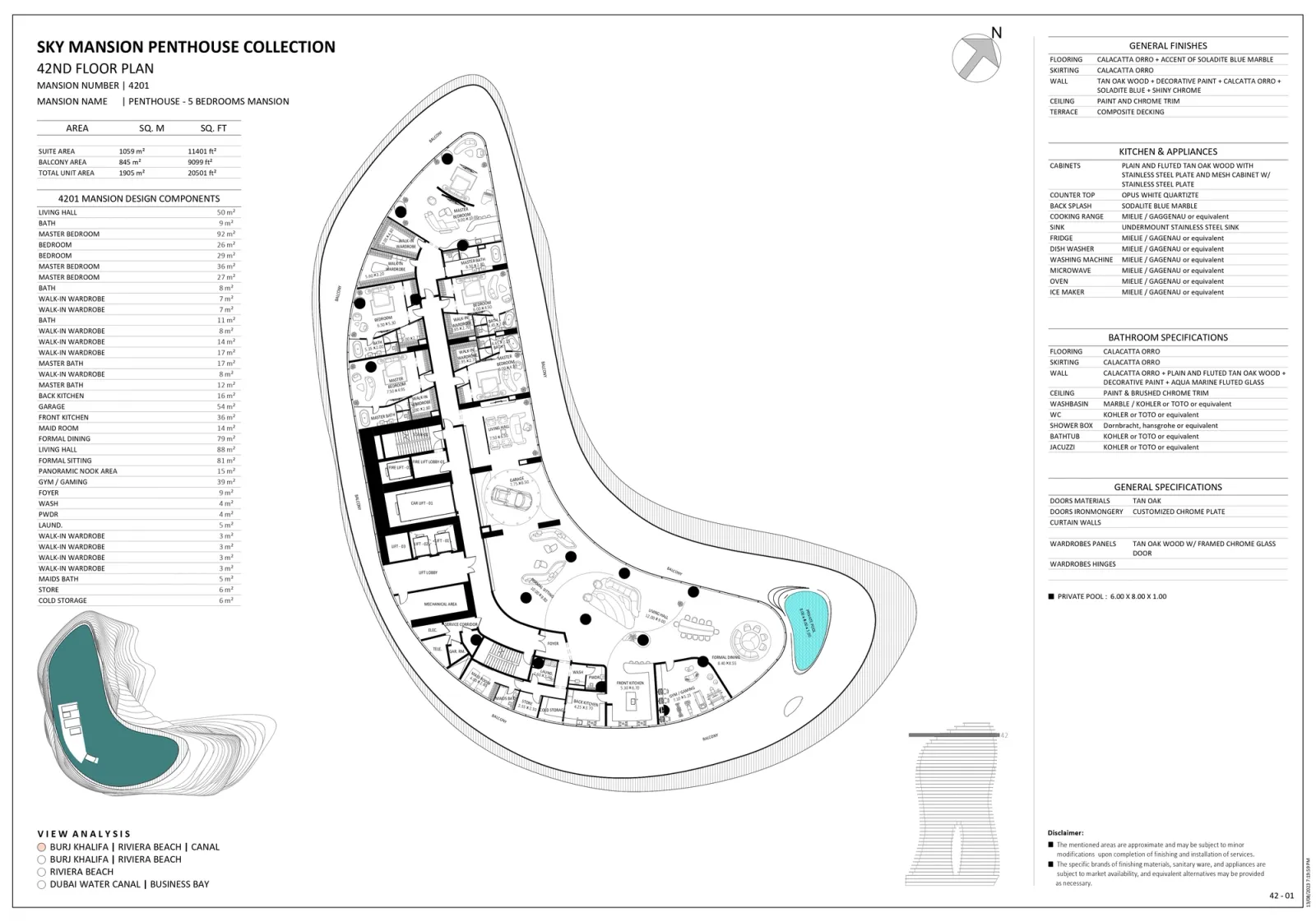 Floor plan for Unit 4201
