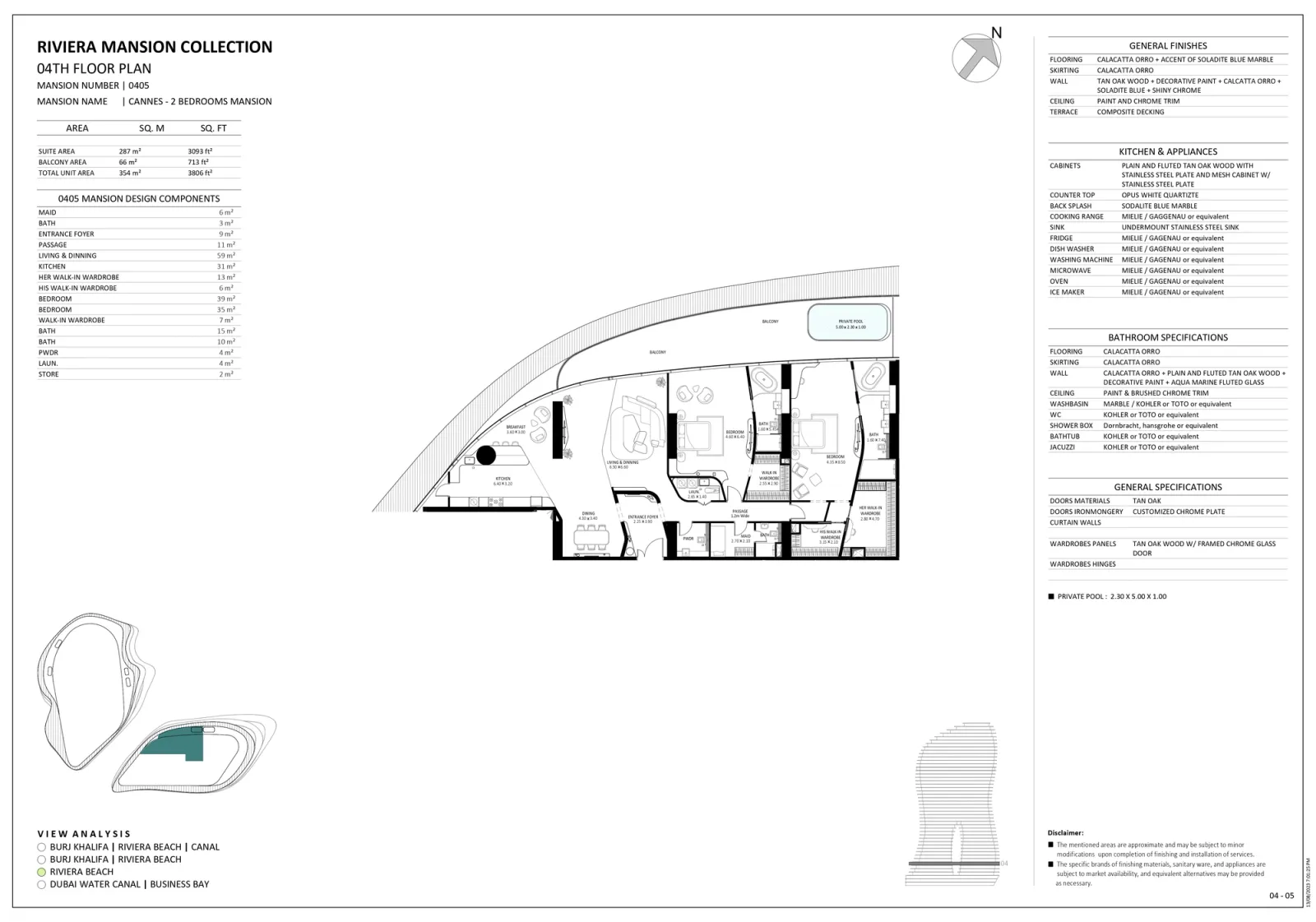 Floor plan for Unit 0405