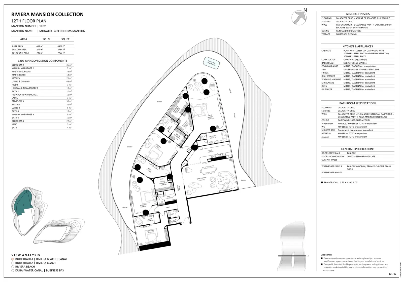 Floor plan for Unit 1202
