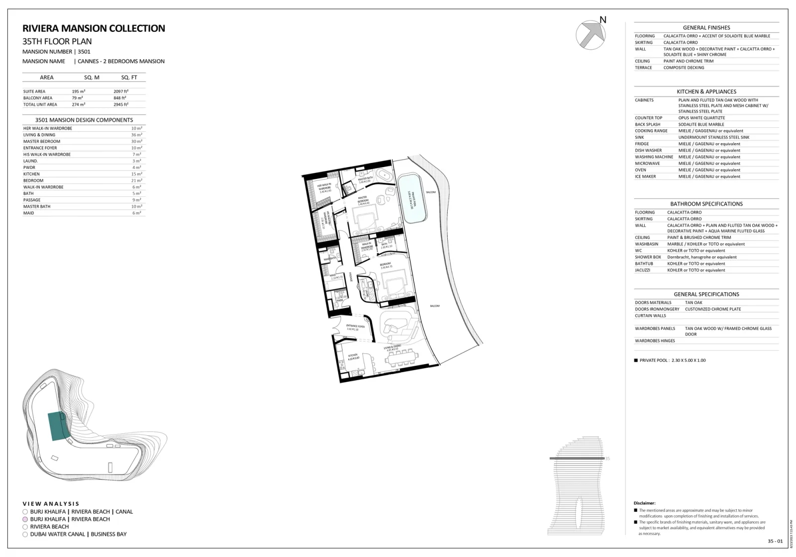 Floor plan for Unit 3501