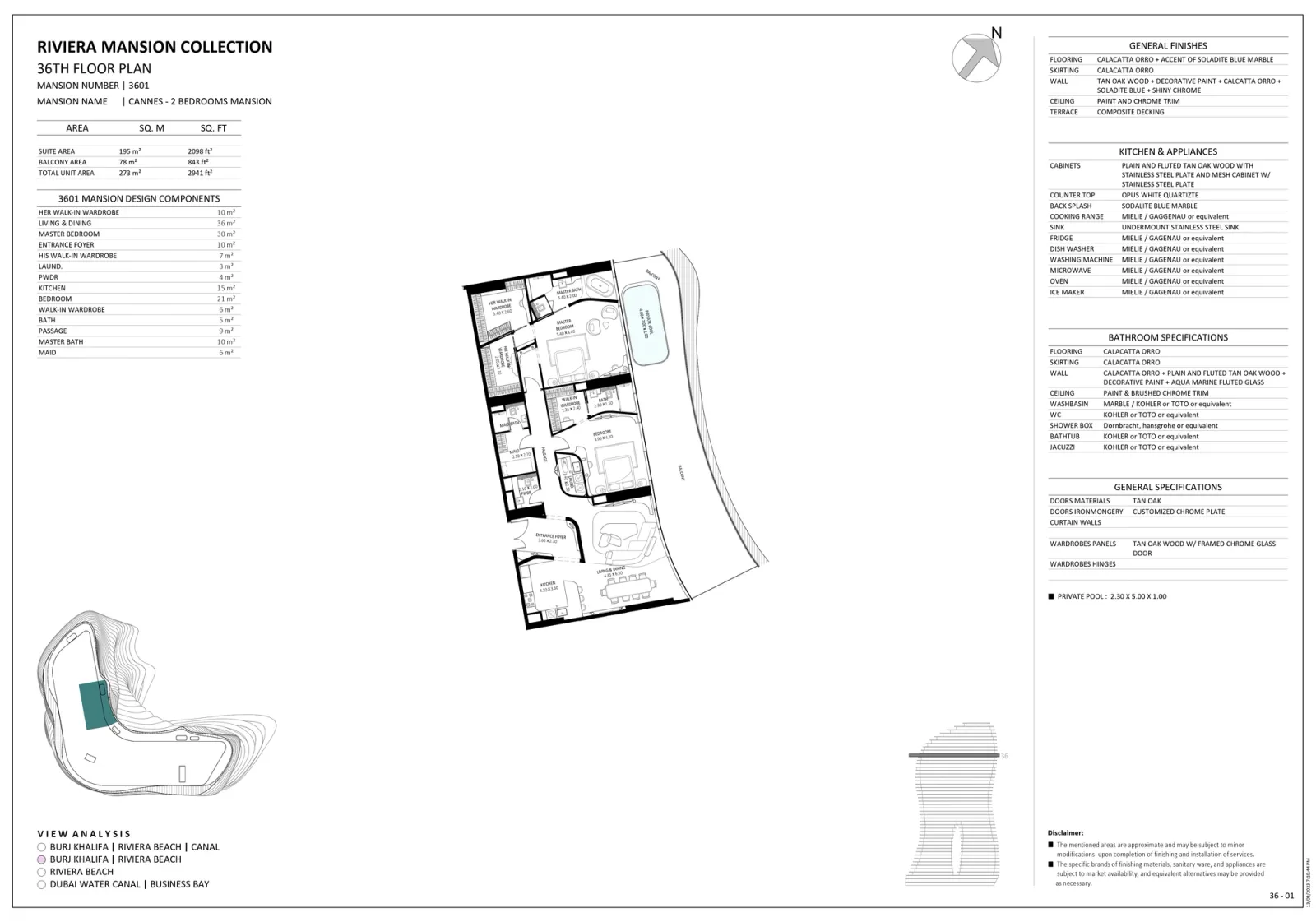 Floor plan for Unit 3601