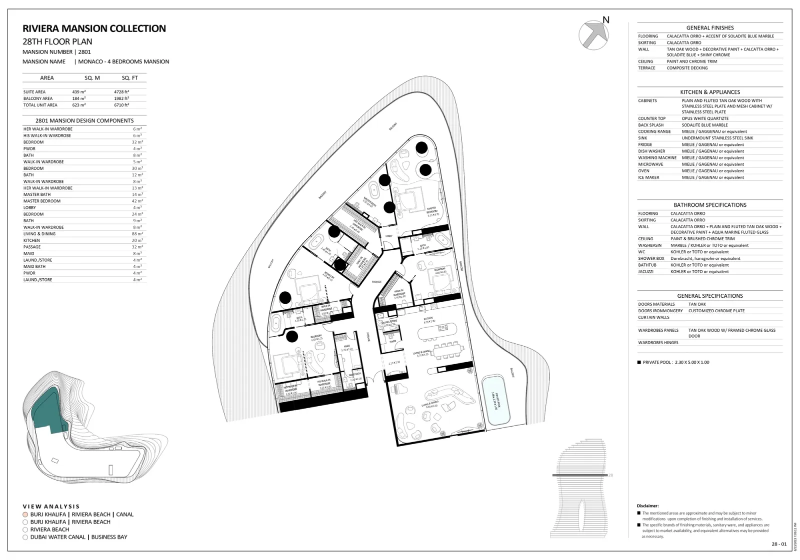Floor plan for Unit 2801