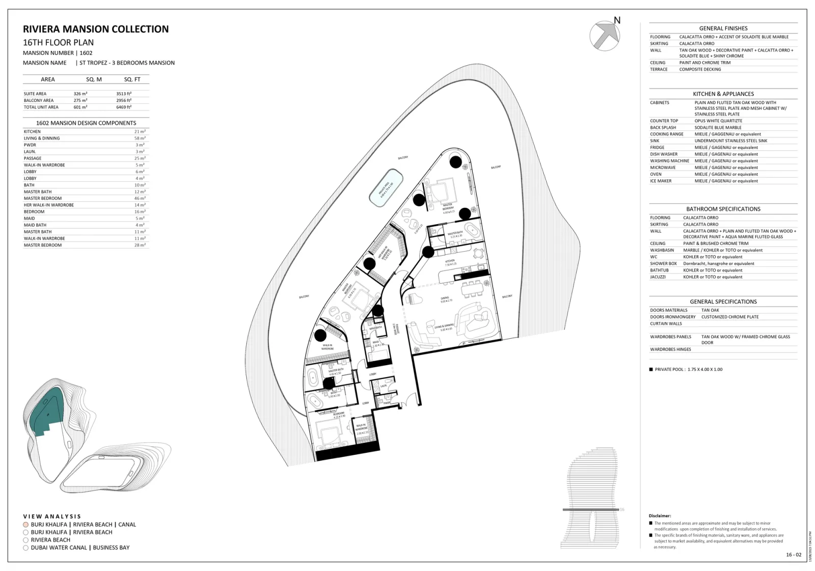 Floor plan for Unit 1602
