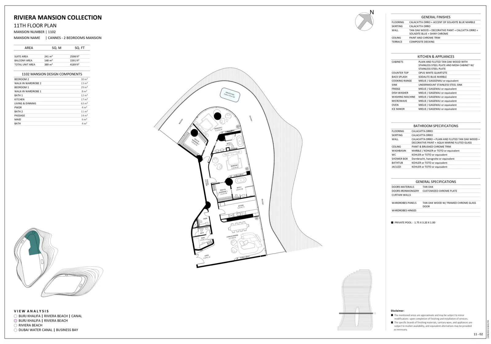 Floor plan for Unit 1102