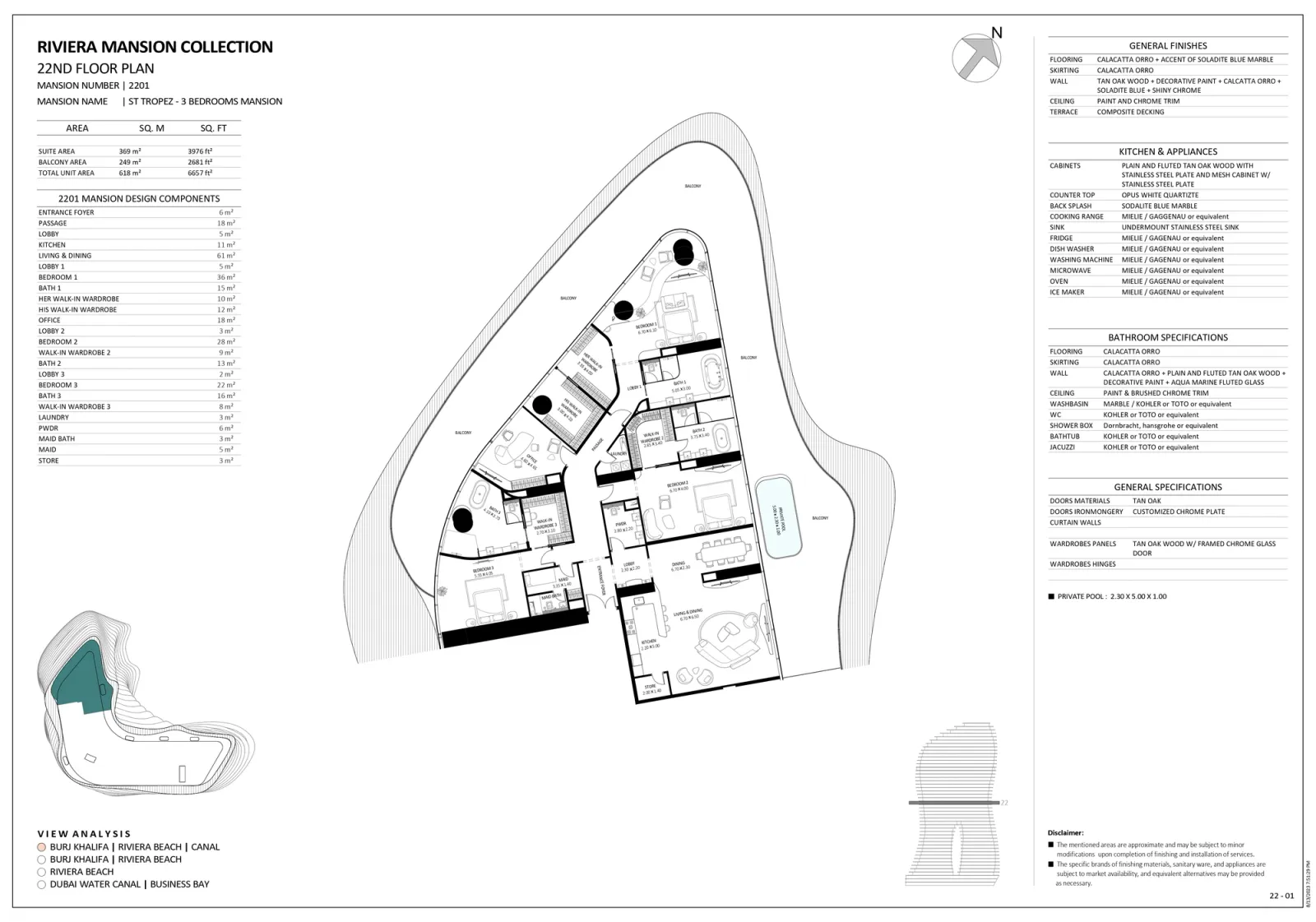 Floor plan for Unit 2201