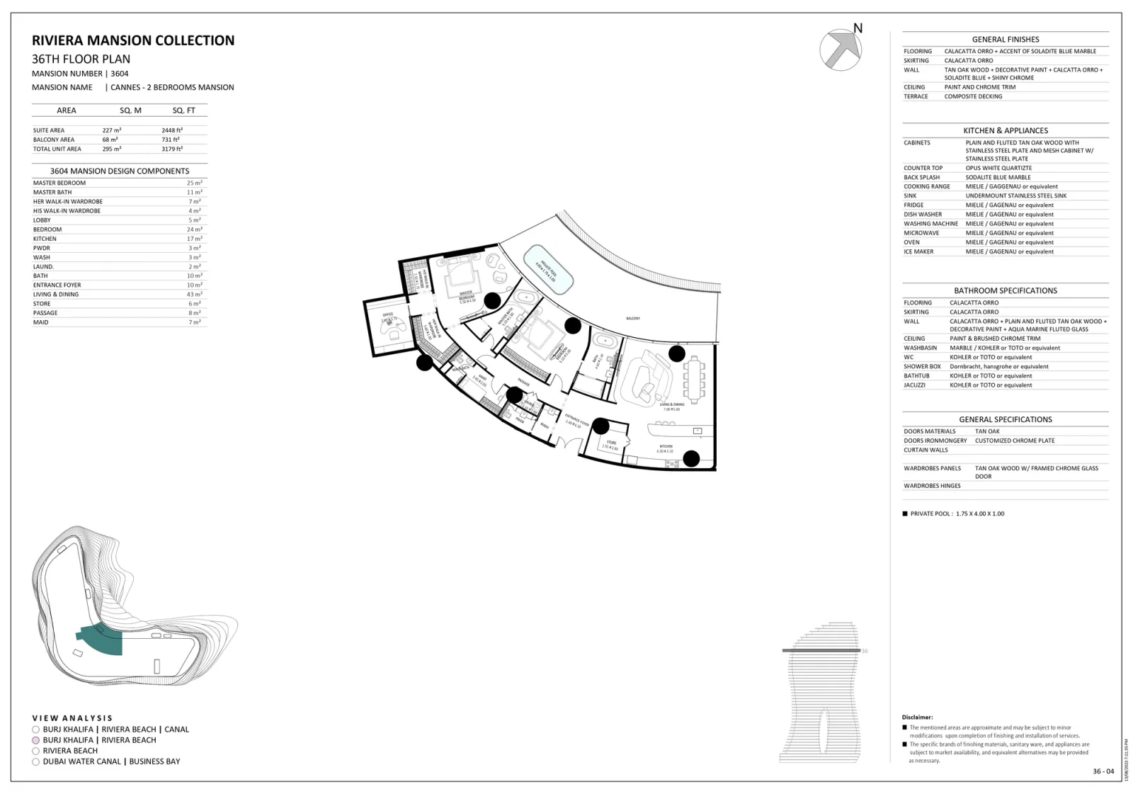 Floor plan for Unit 3604