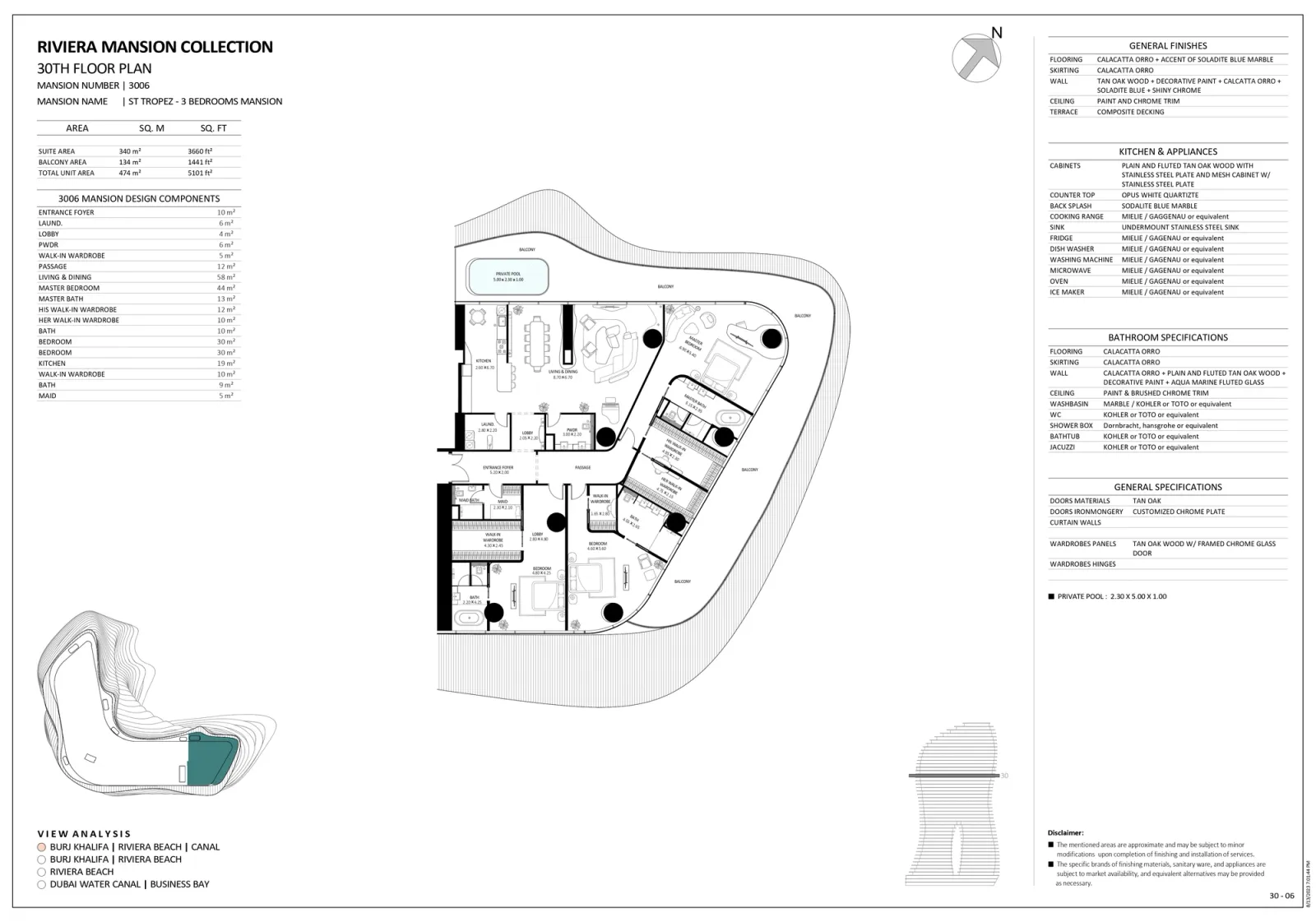 Floor plan for Unit 3006