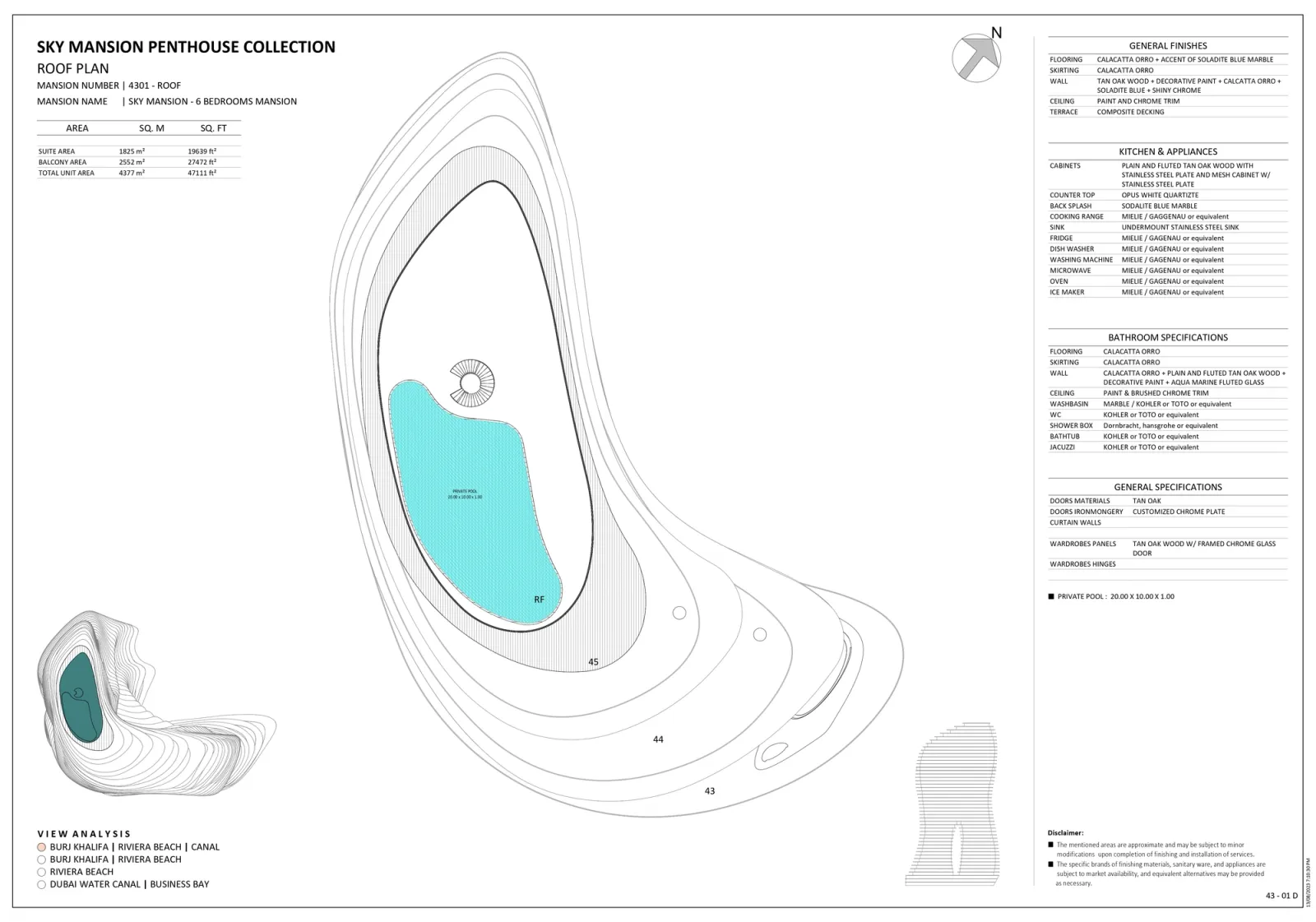 Floor plan for Unit 4301-R