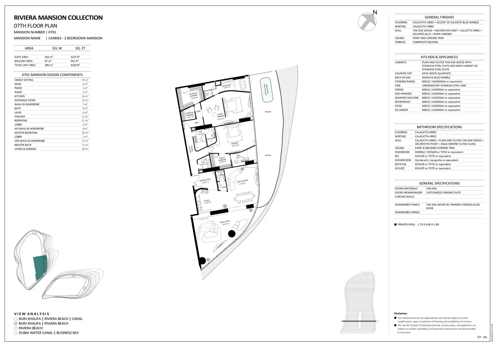 Floor plan for Unit 0701