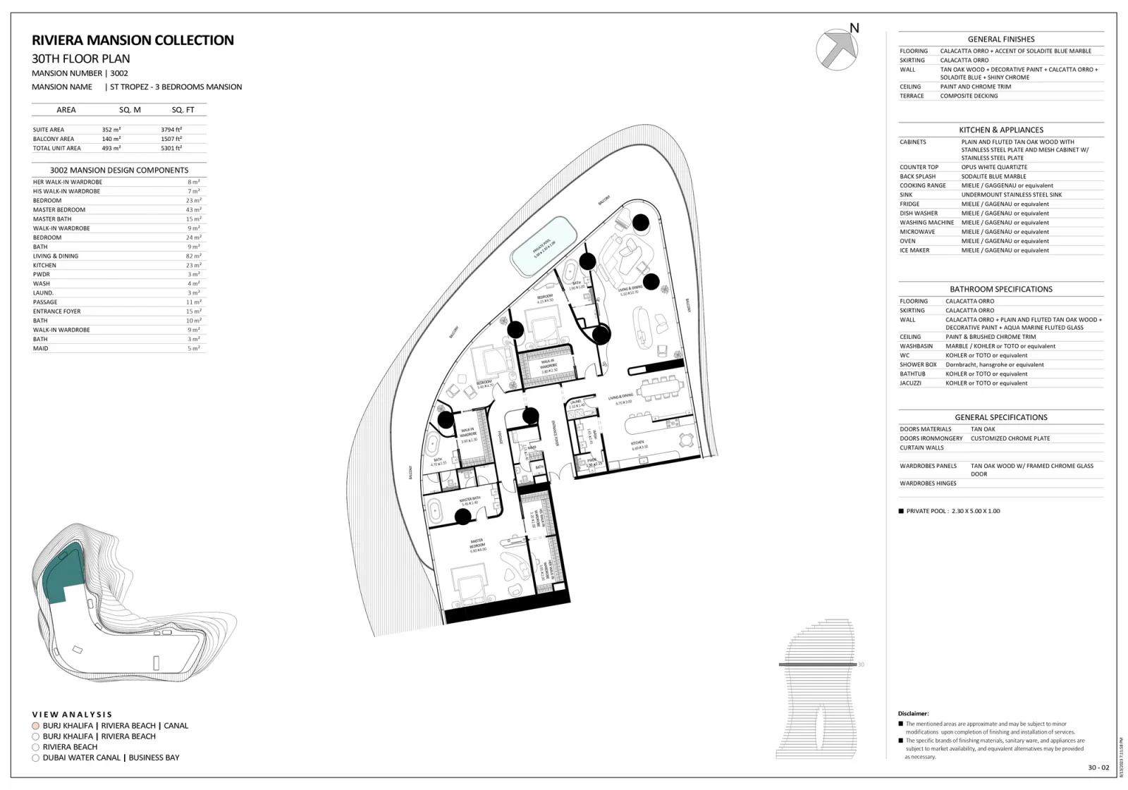 Floor plan for Unit 3002