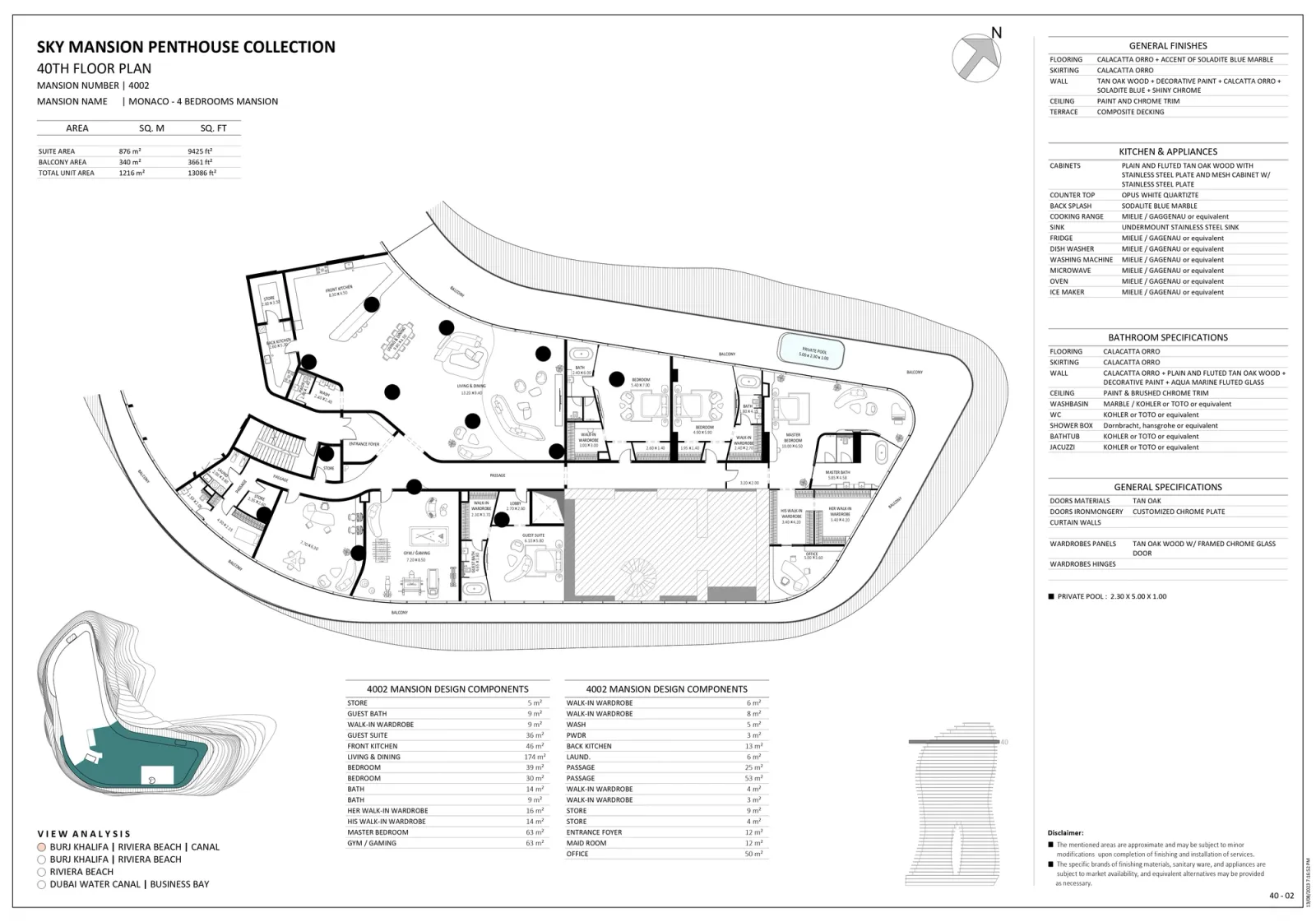Floor plan for Unit 4002