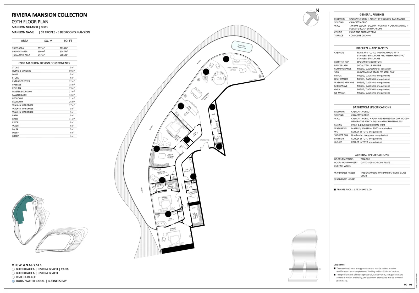 Floor plan for Unit 0903