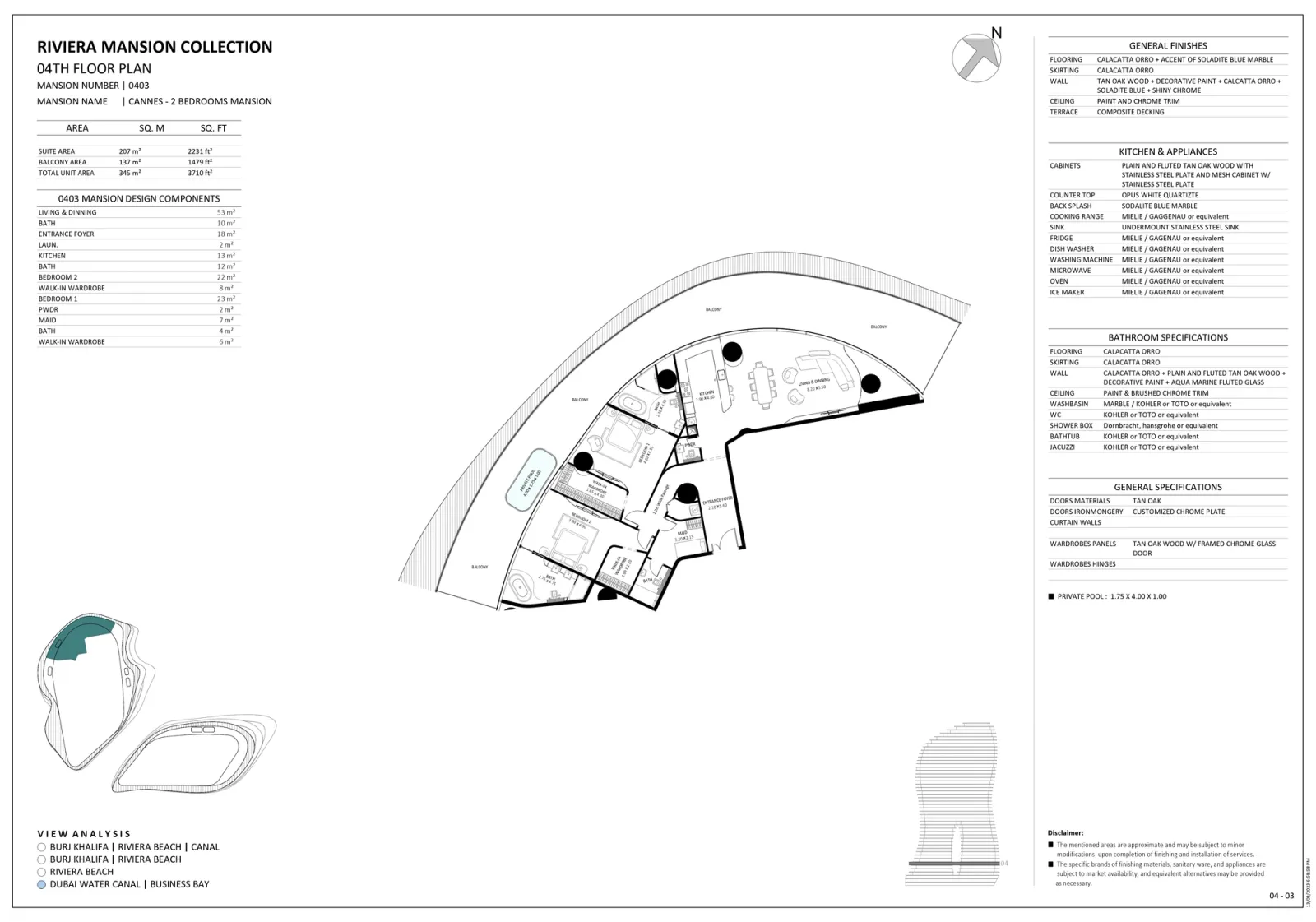Floor plan for Unit 0403