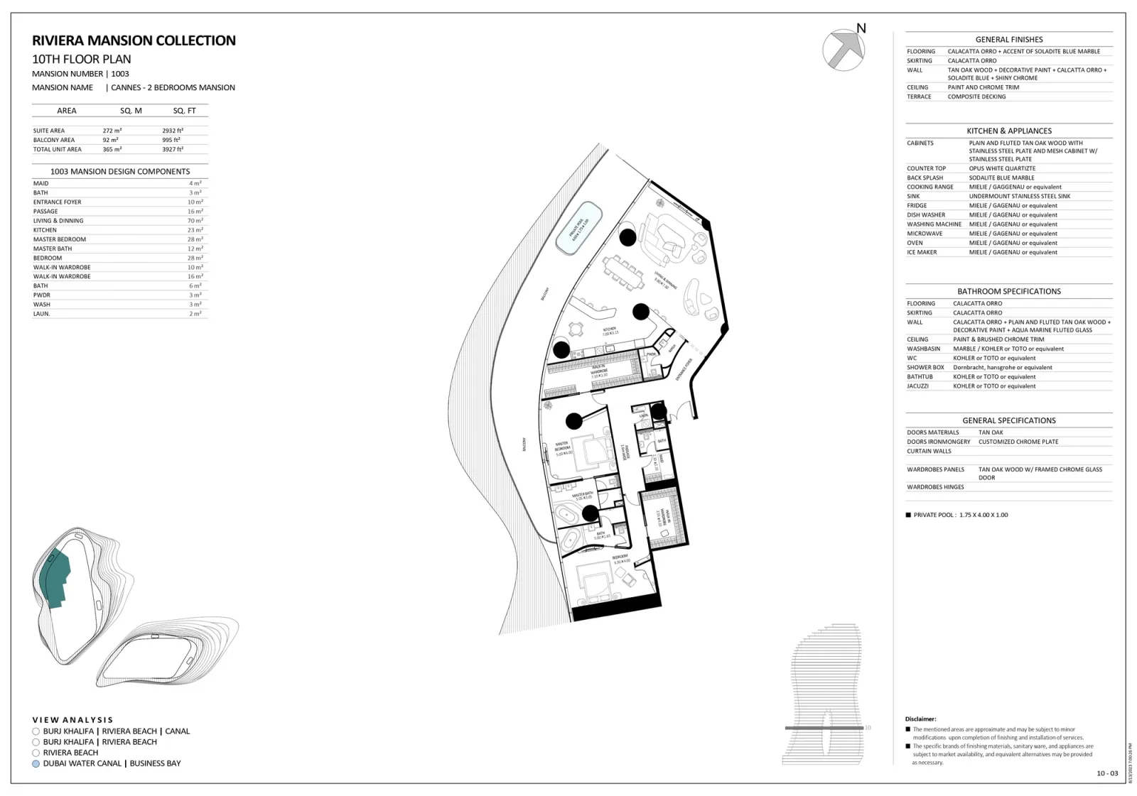 Floor plan for Unit 1003