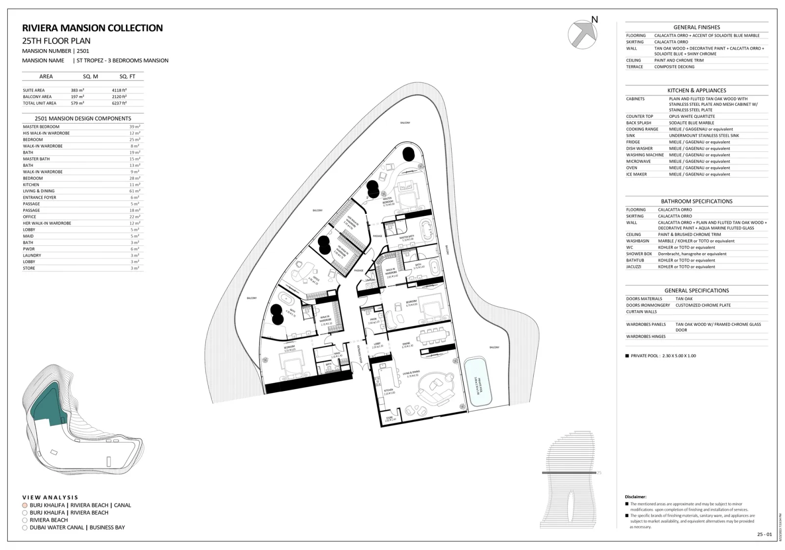 Floor plan for Unit 2501