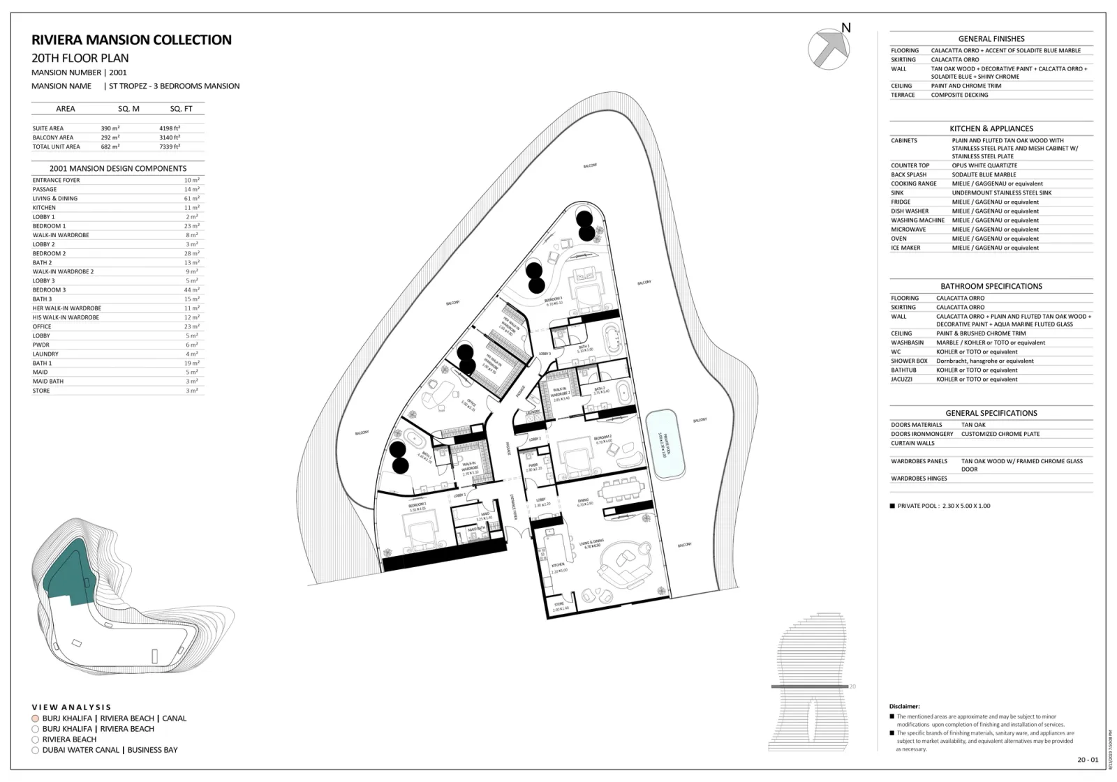 Floor plan for Unit 2001
