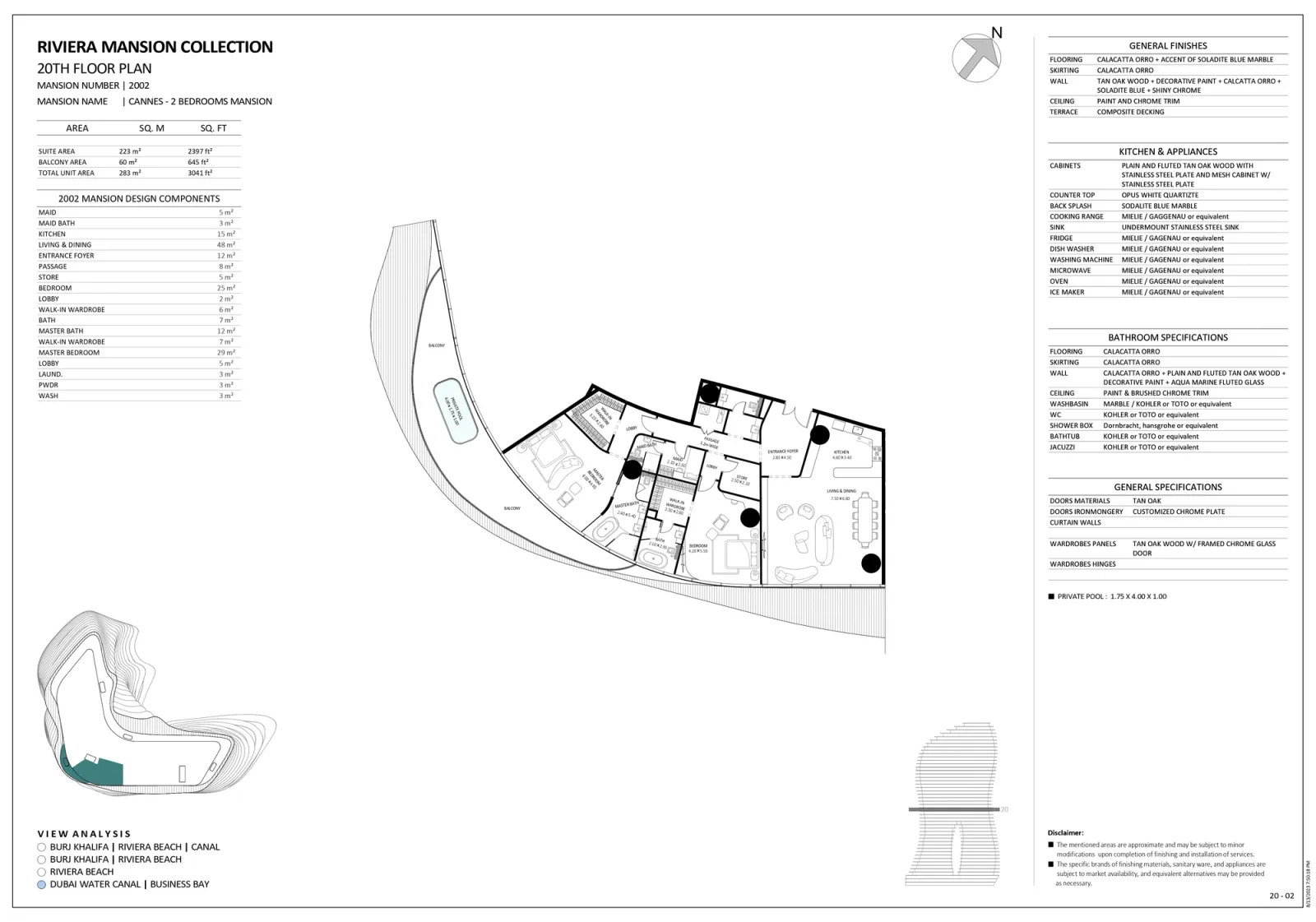 Floor plan for Unit 2002