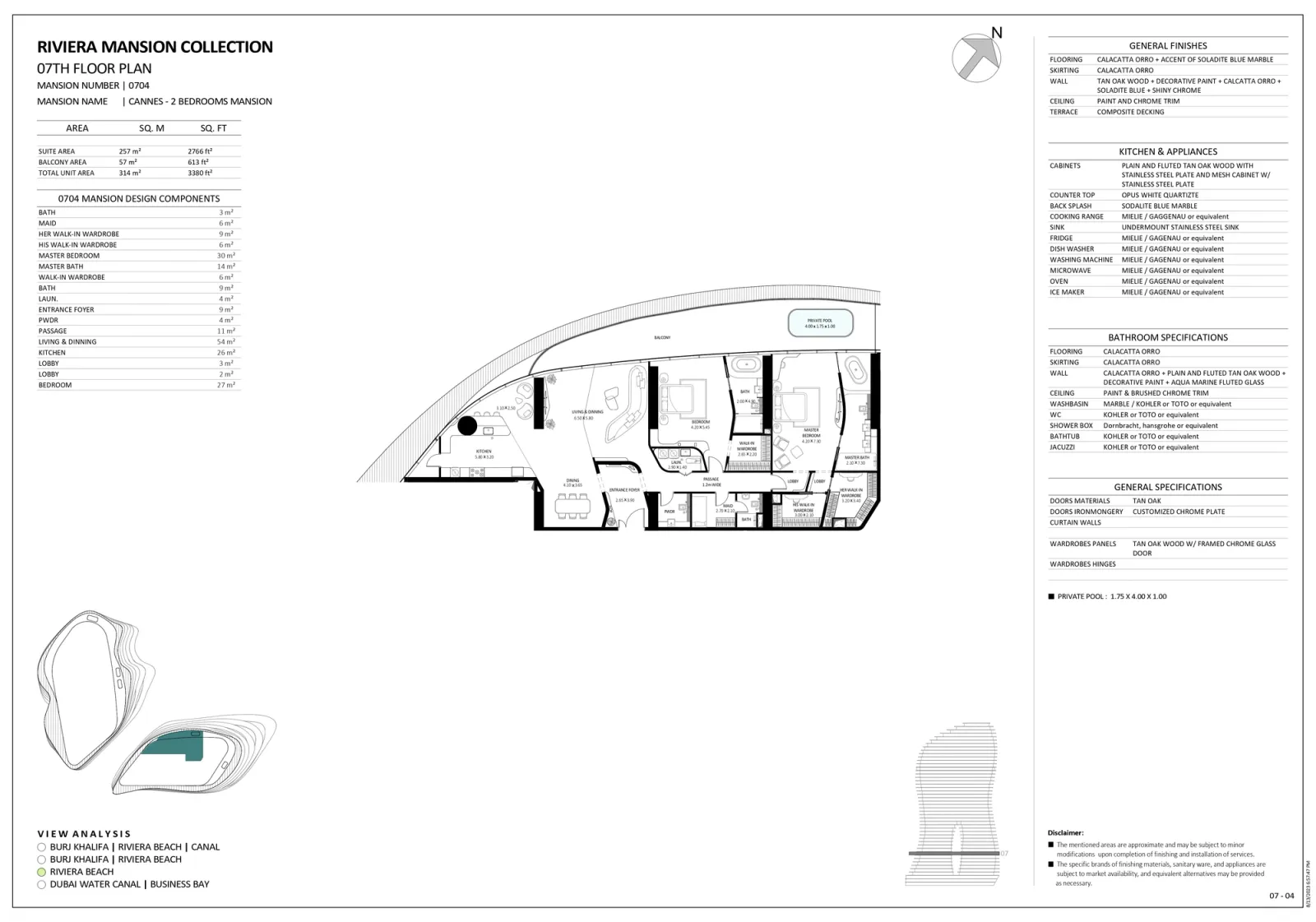 Floor plan for Unit 0704