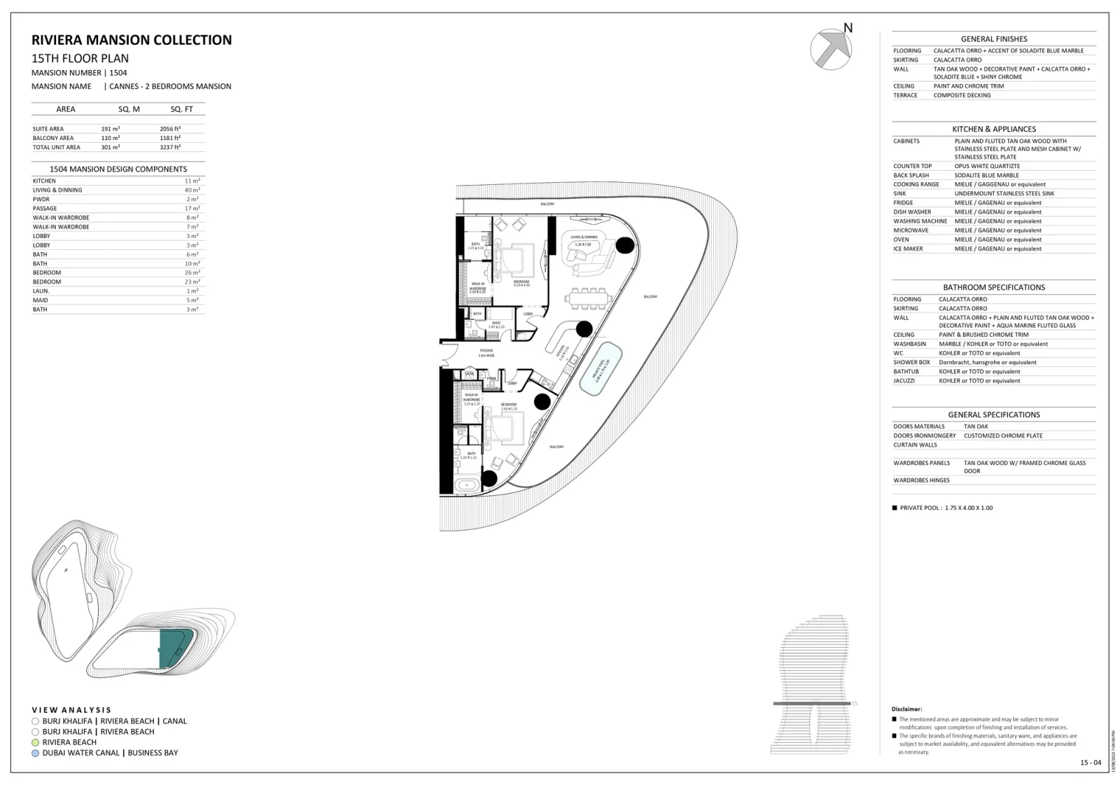 Floor plan for Unit 1504