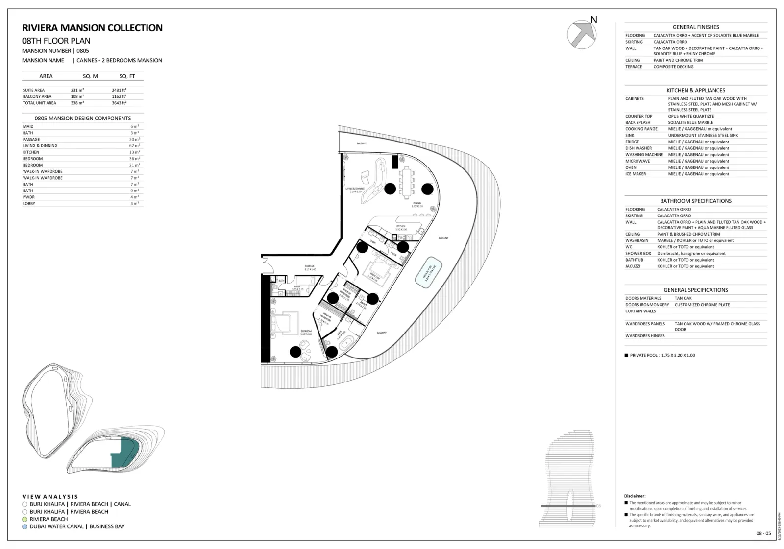 Floor plan for Unit 0805