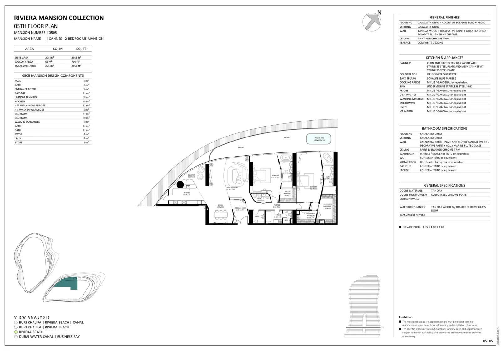 Floor plan for Unit 0505