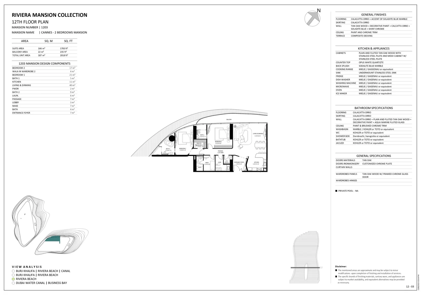 Floor plan for Unit 1203