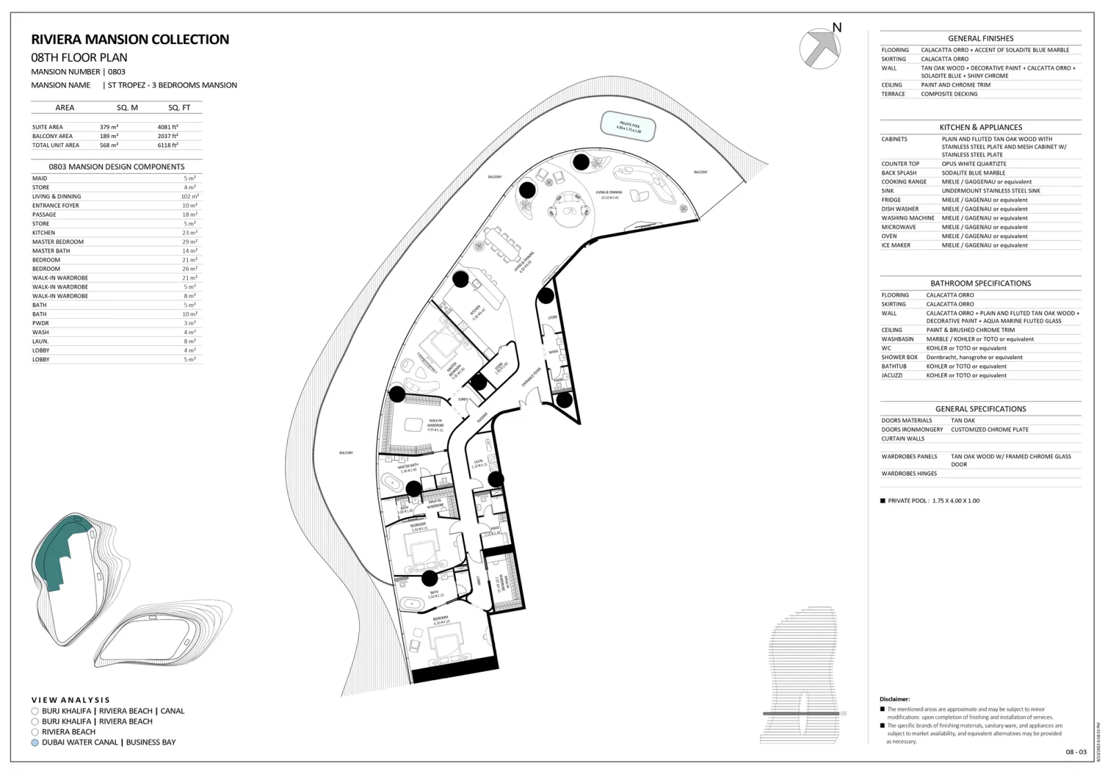 Floor plan for Unit 0803